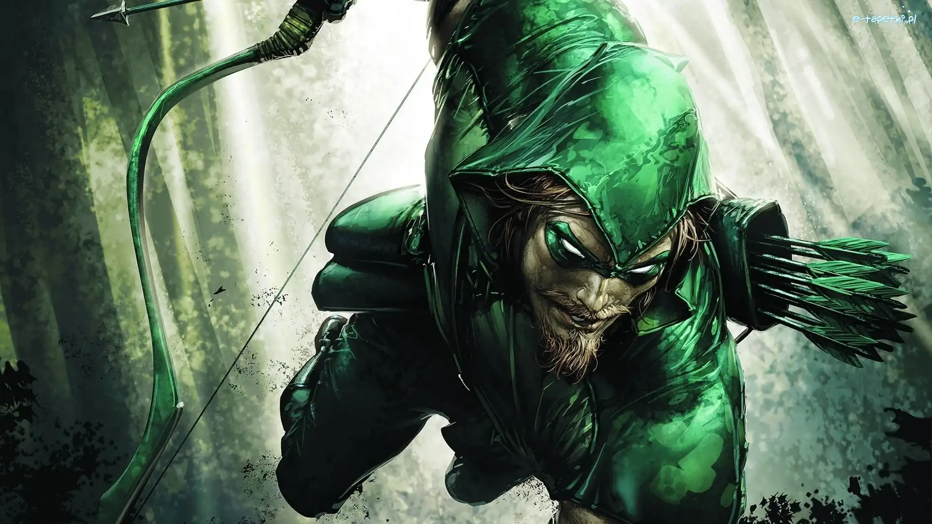 Green Arrow, Łuk, Zielona strzała, Grafika, Kaptur, Postać
