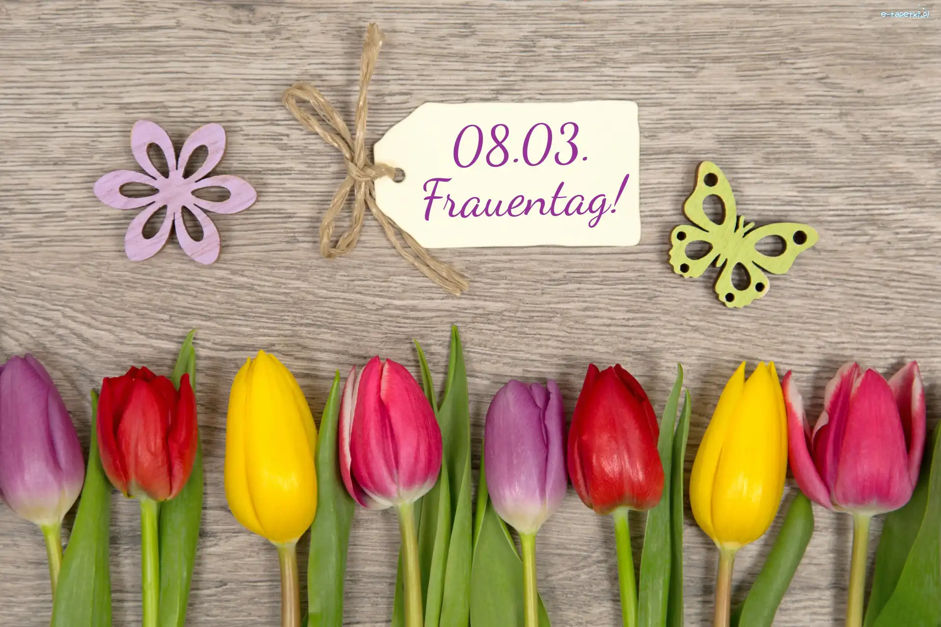 Dzień Kobiet, Kartka, Tulipany