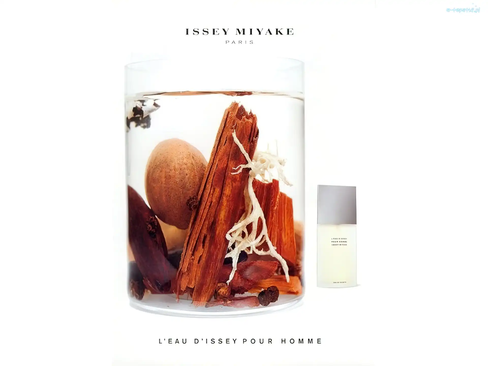 Issey Miyake, przyprawy, szklanka, perfumy, flakon