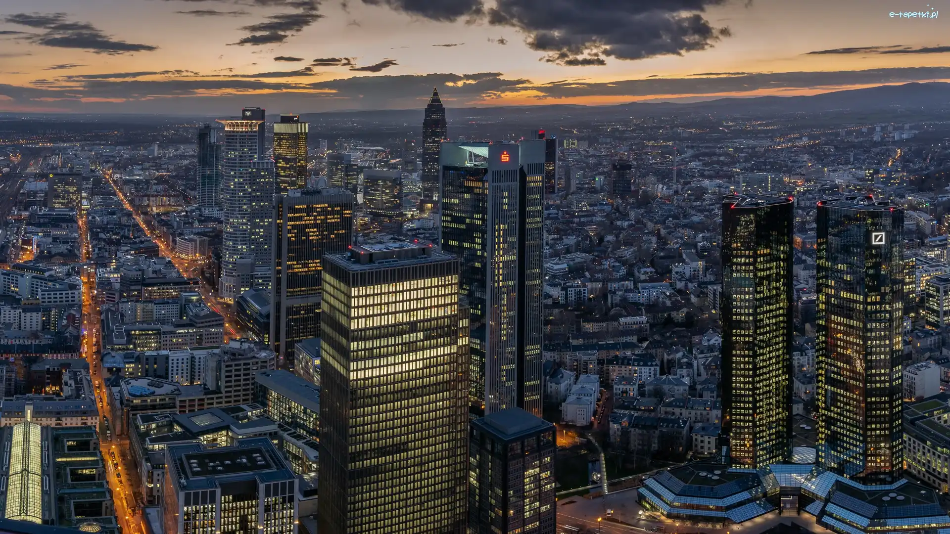 Frankfurt nad Menem, Wieżowce, Domy, Niemcy, Hesja