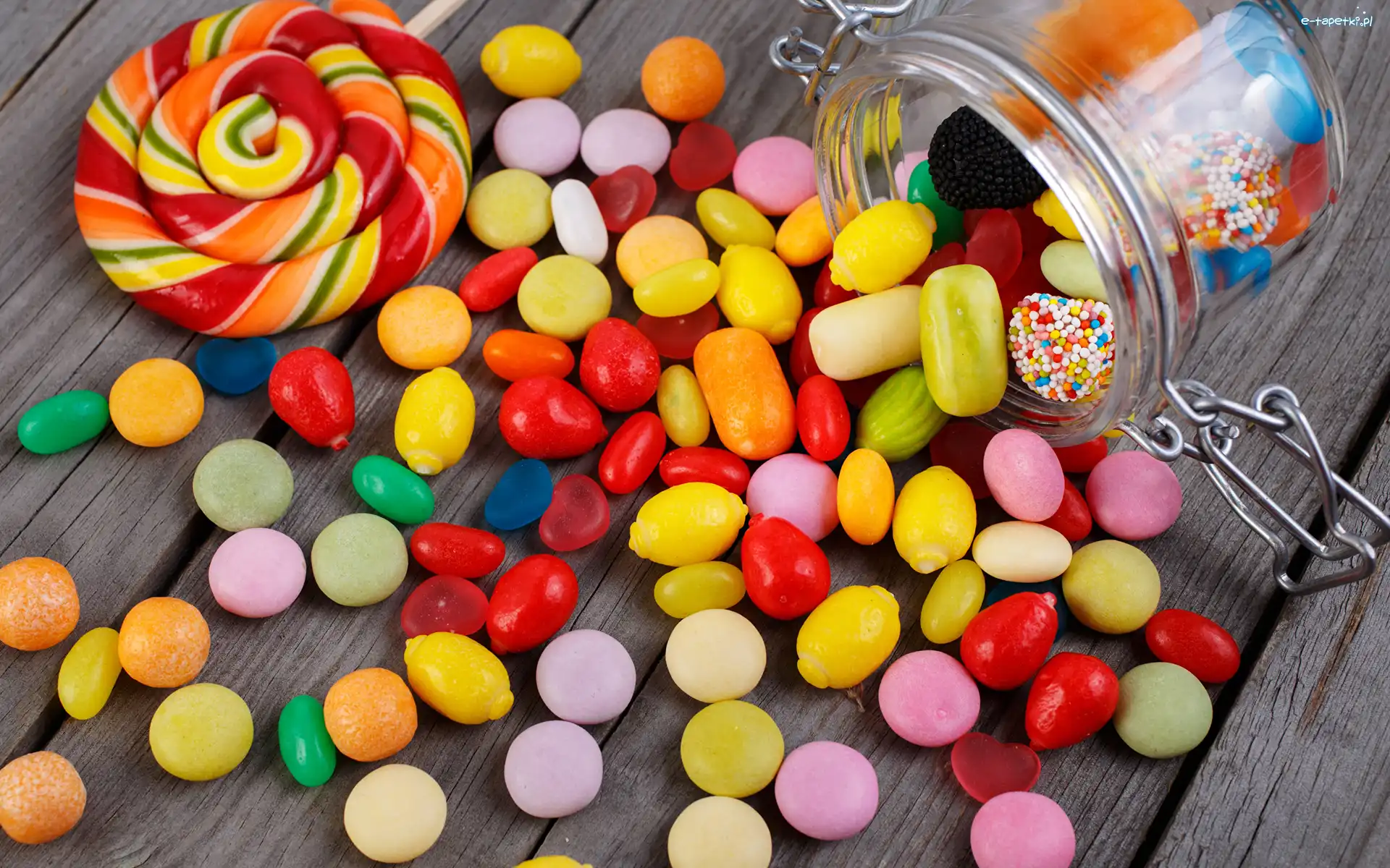 Deski, Cukierki, Kolorowe, Słodycze, Produkty, Słoik, Lizak