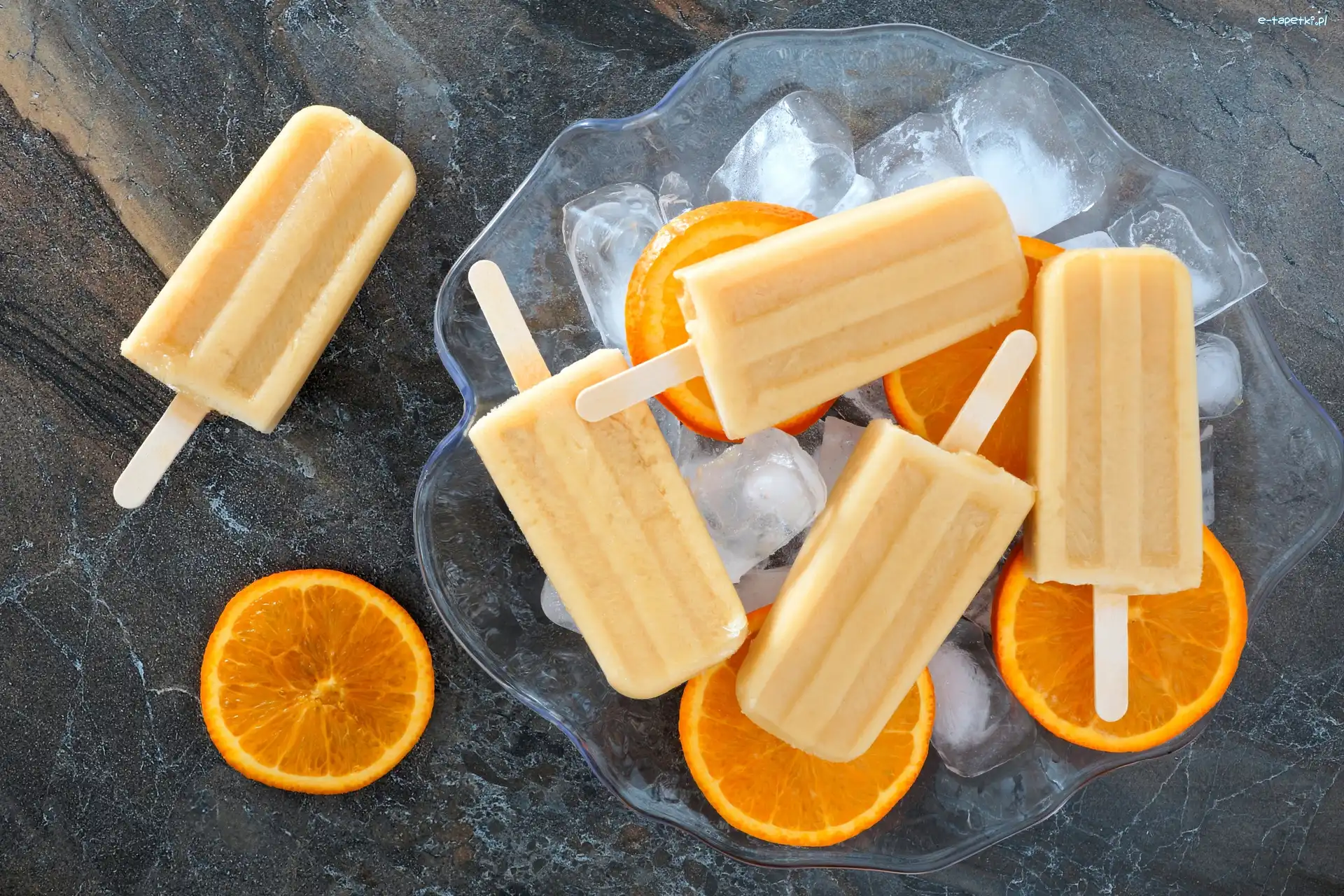 Lody, Lodu, Kostki, Pomarańczy, Plastry