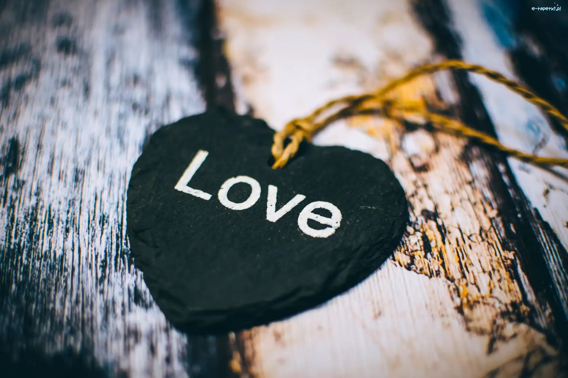 Czarne, Sznurek, Serce, Love, Napis