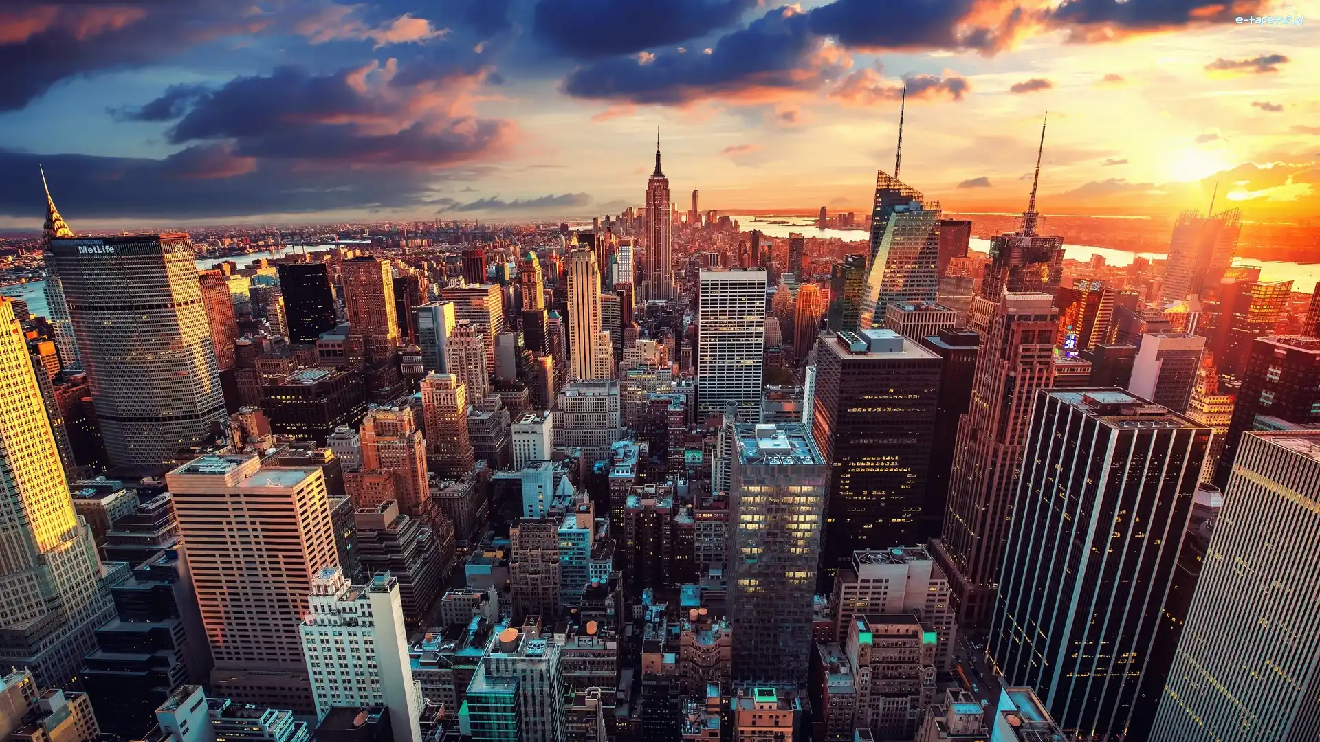 Nowy Jork, Z lotu ptaka, Wieżowce, Manhattan