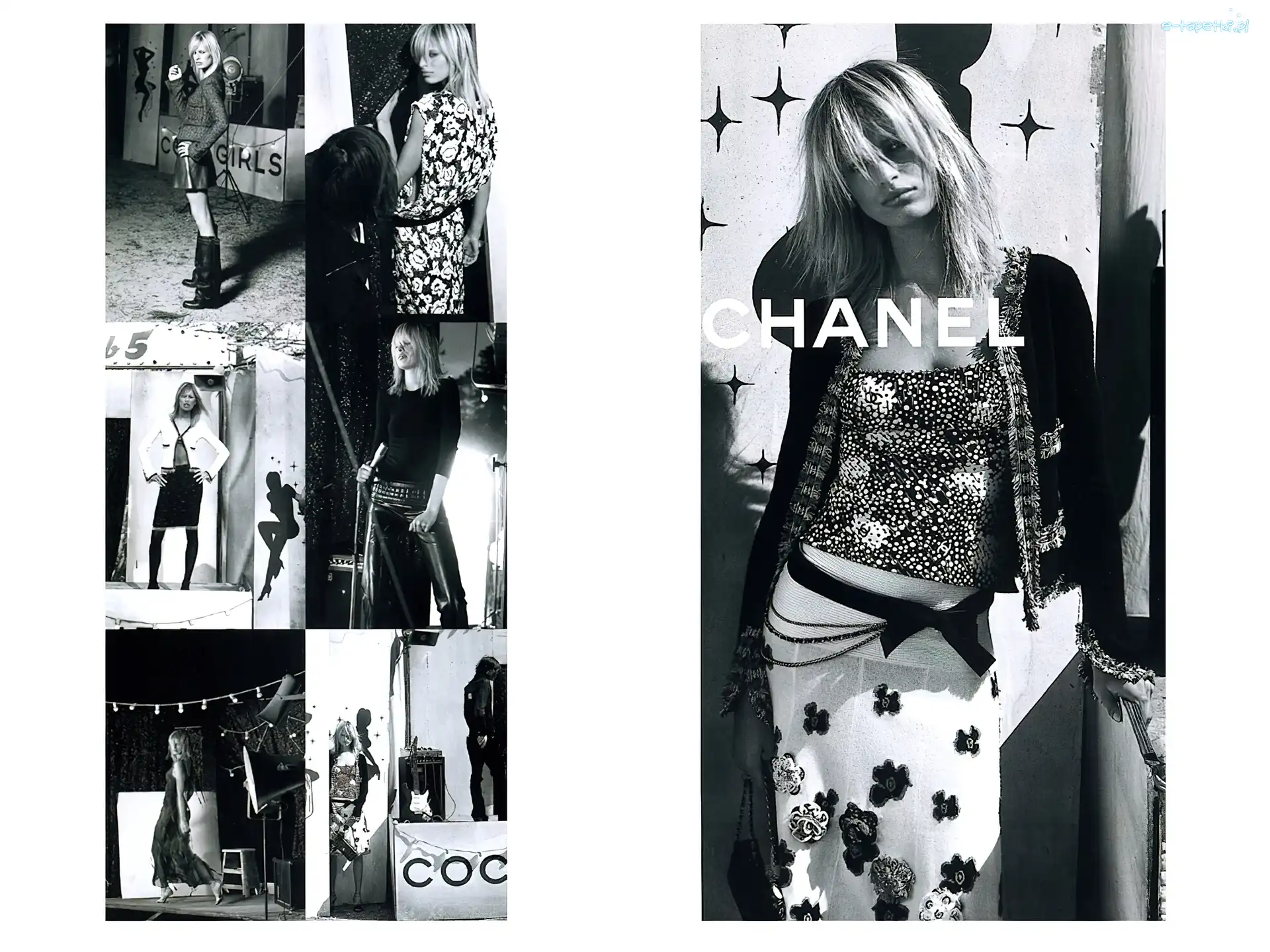 top, modelka, spódnica, sukienka, kobieta, Chanel