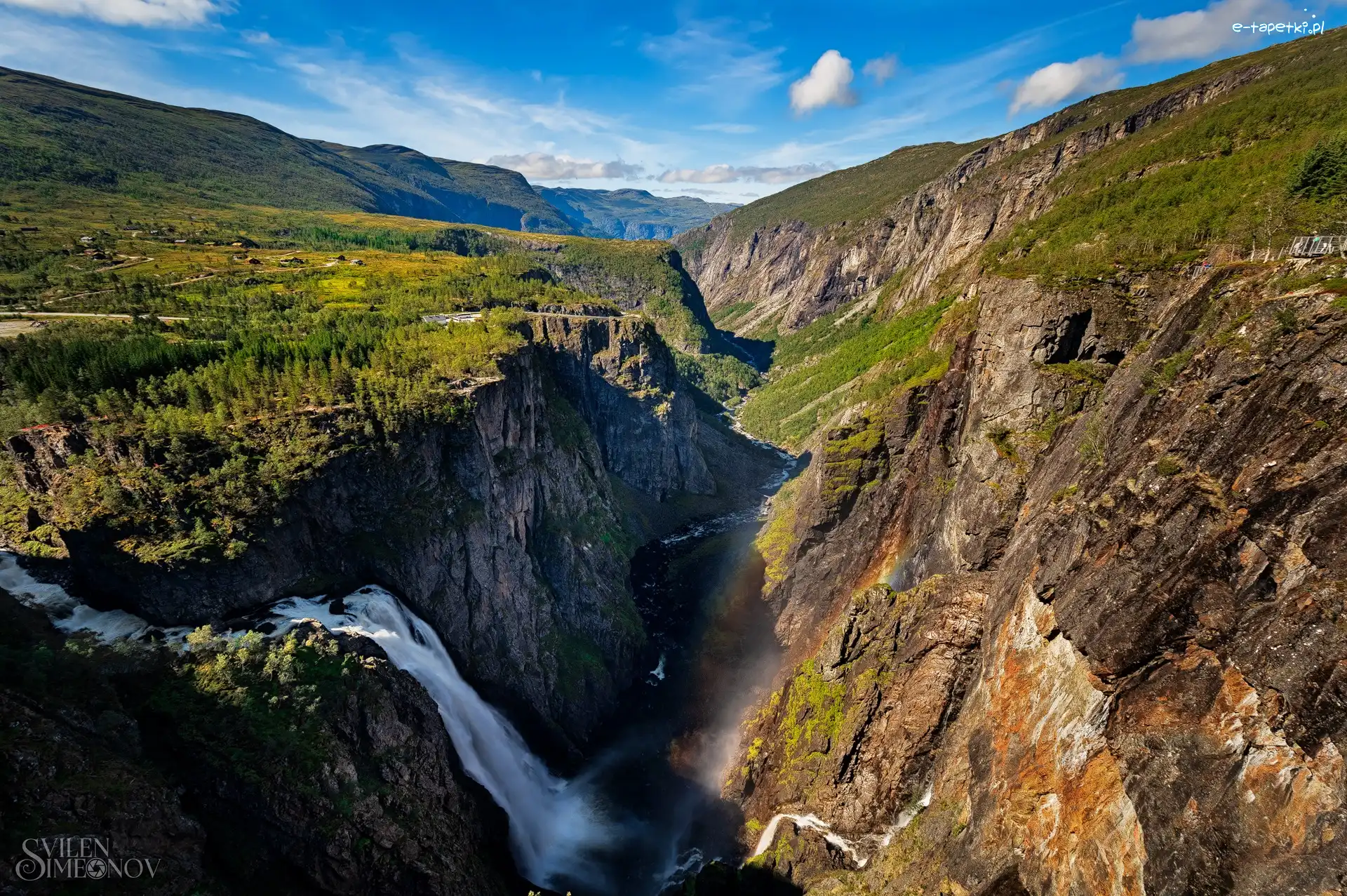 Region Hordaland, Wodospad Voringsfossen, Skały, Norwegia, Rzeka, Góry