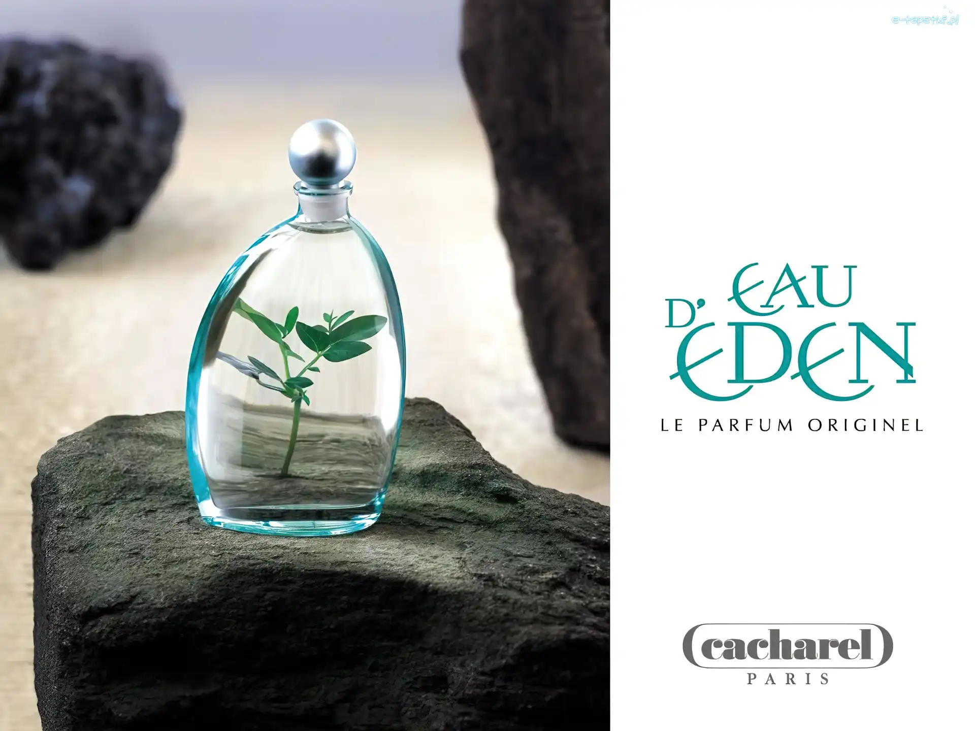 Cacharel, eden, flakon, kamień, perfumy