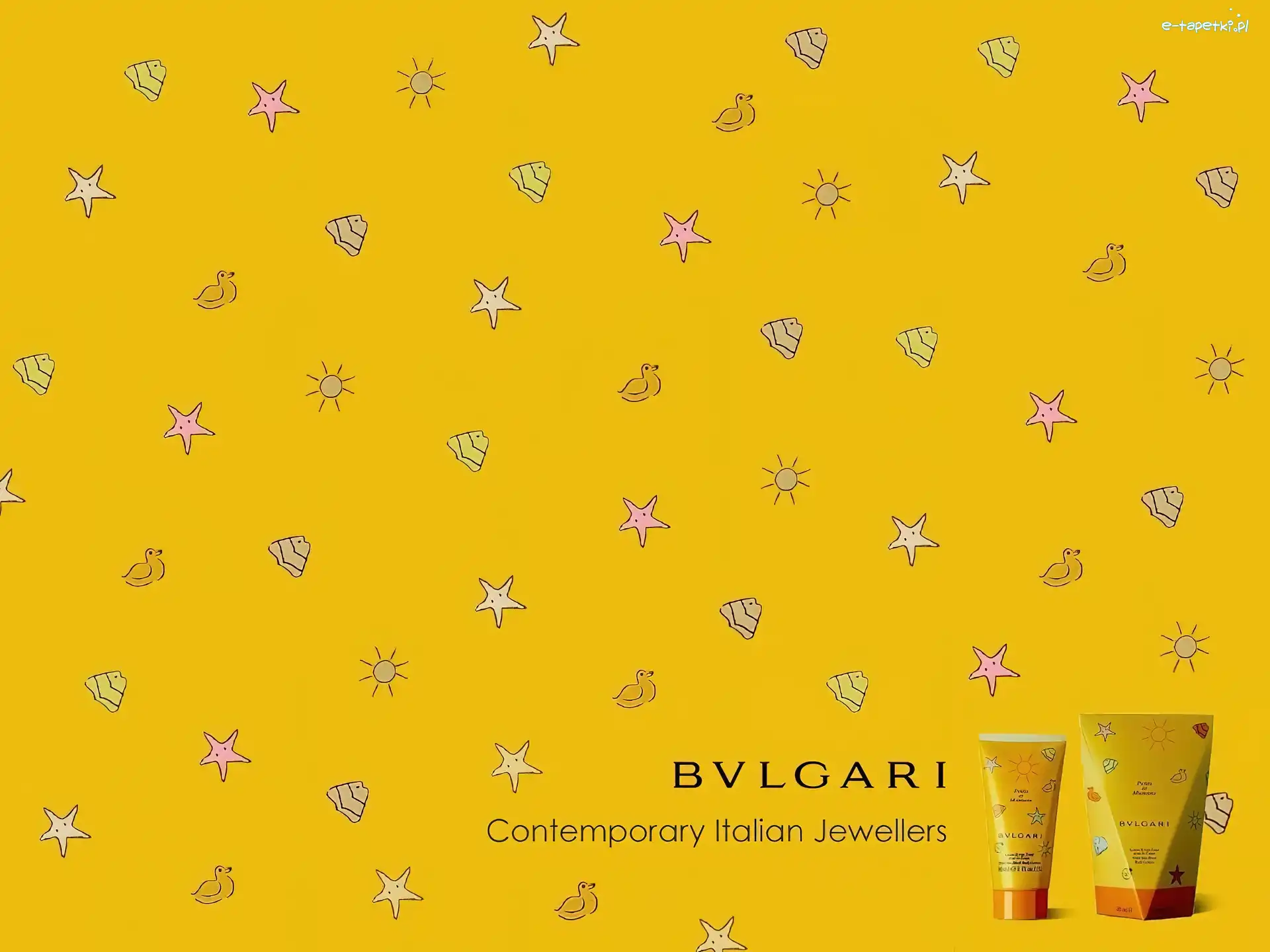 Bvlgari, słońce, kaczuszki, krem, gwiazdki