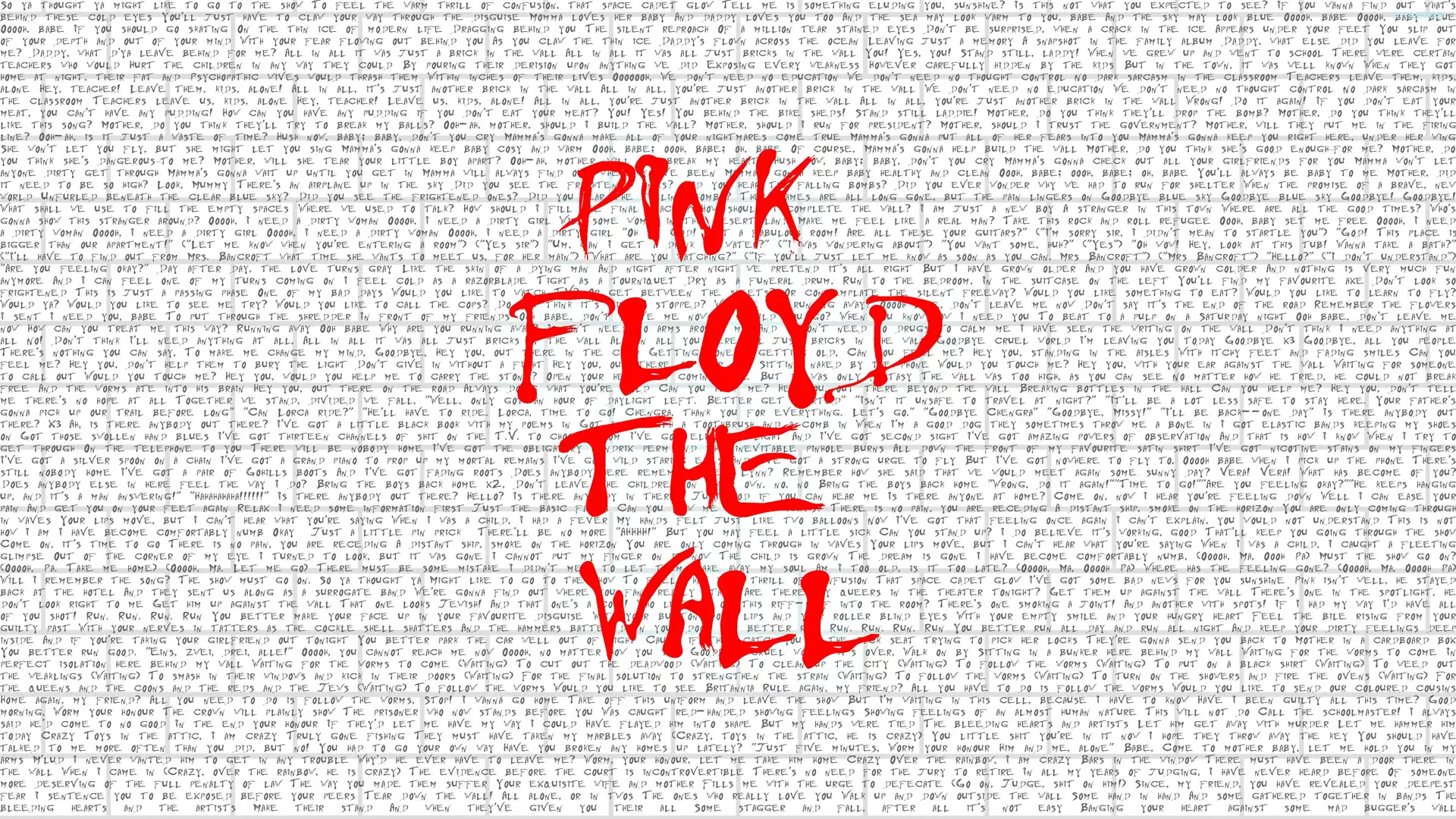 The Wall, Grafika, Płyta, Pink Floyd