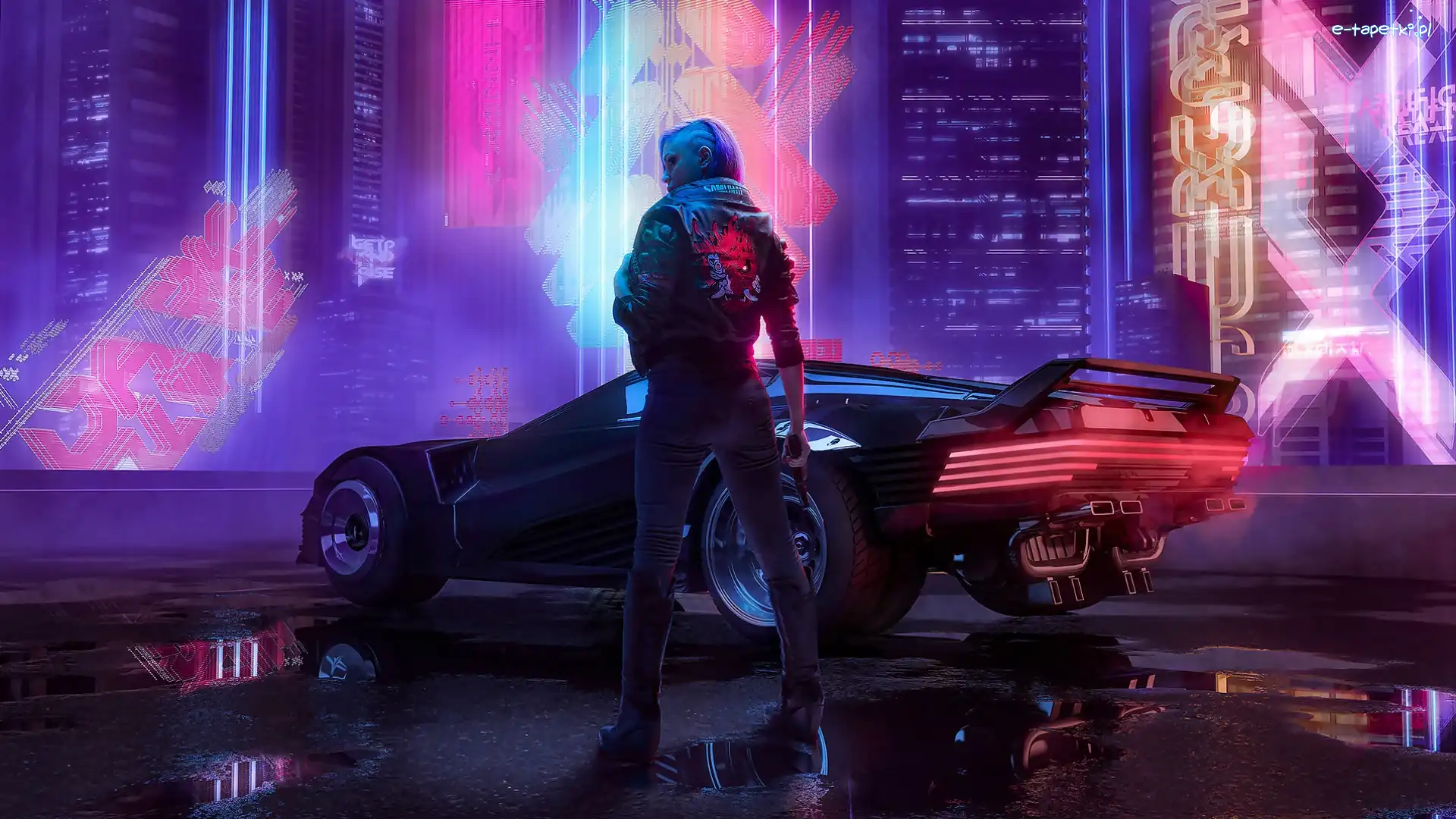 Gra, Kobieta, Cyberpunk 2077, Broń, Samochód