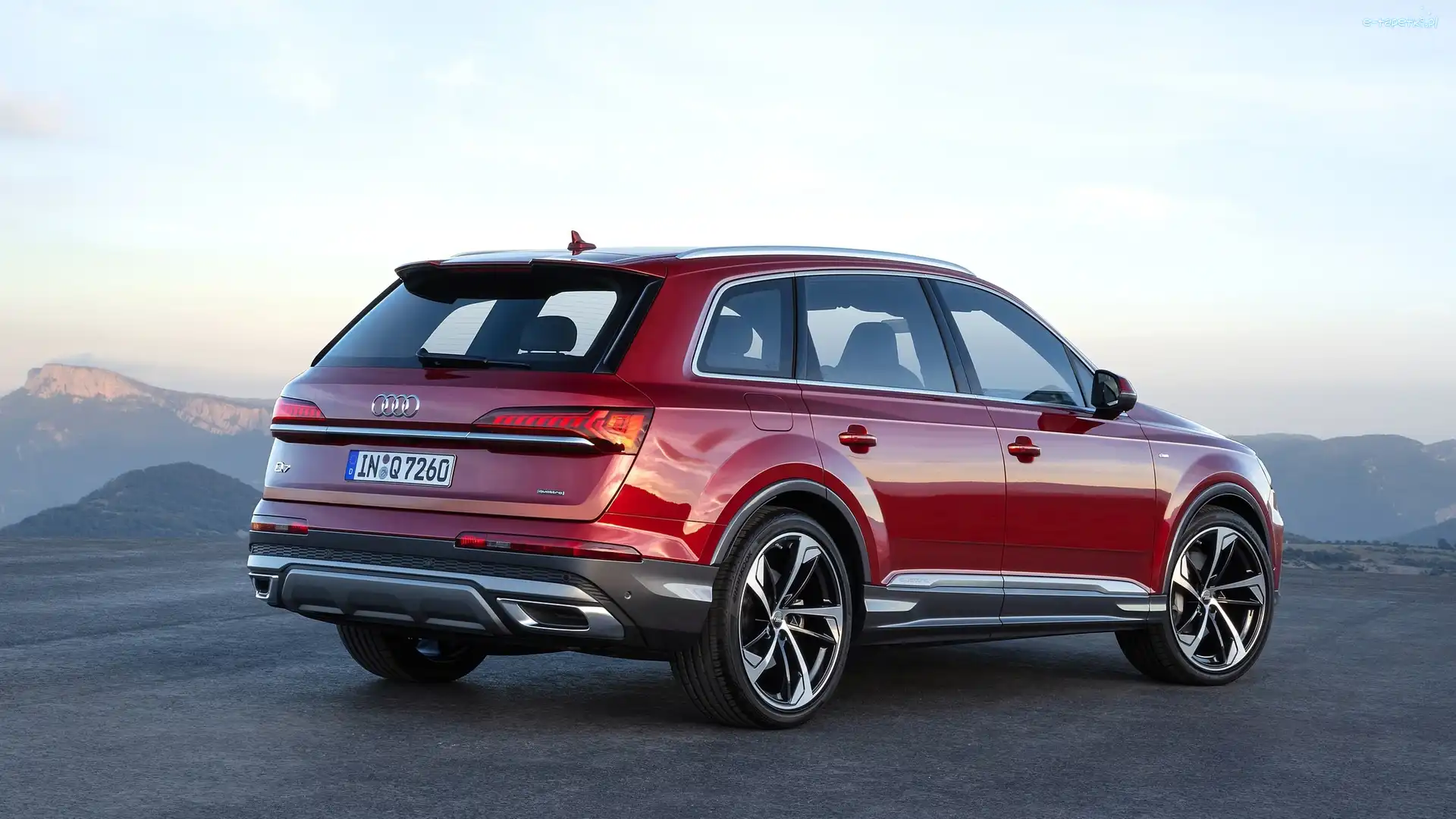 Audi Q7, Tył, Bok, Czerwone