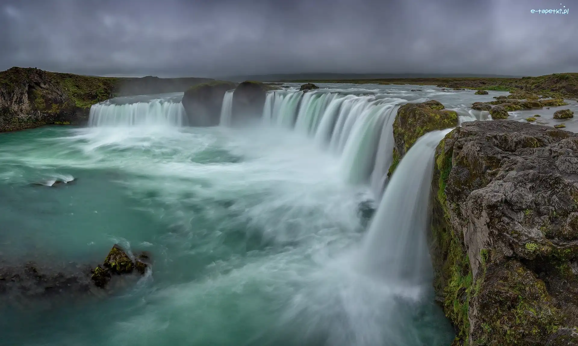 Rzeka Skjalfandafljot, Islandia, Skały, Wodospad Godafoss