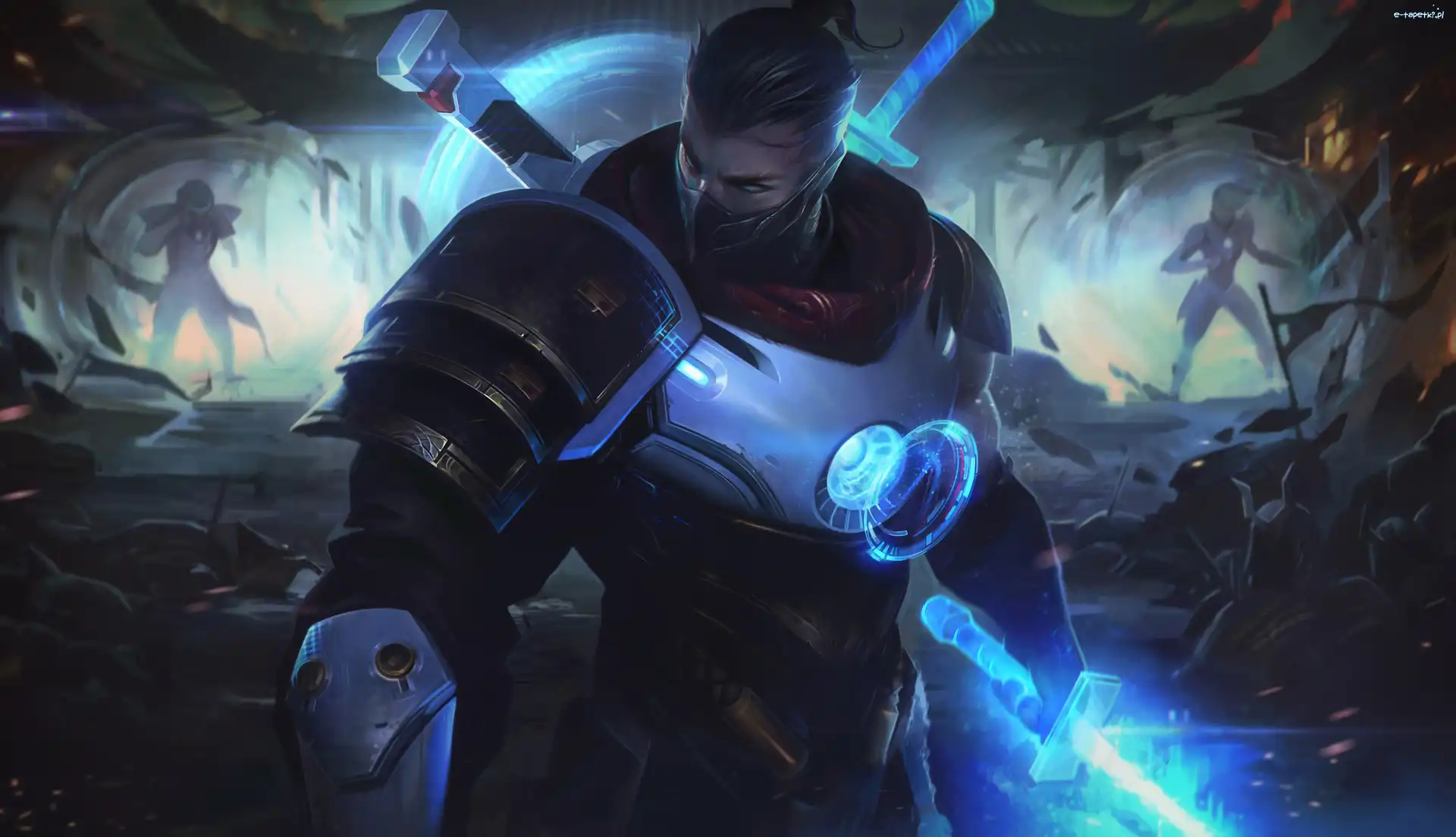 Shen, League of Legends, Miecze, Zbroja, Postać, Oko Zmierzchu, Maska, Gra