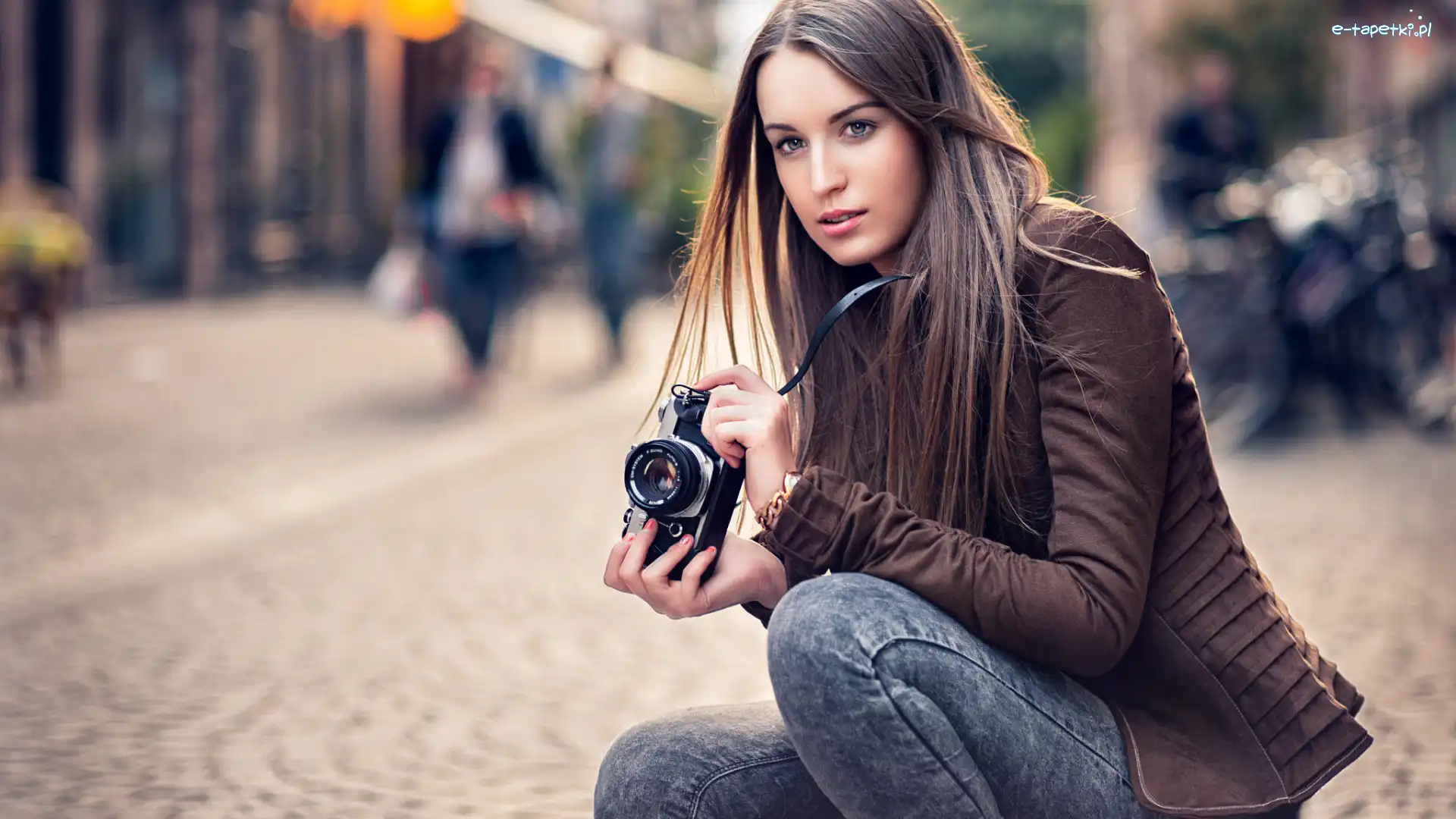 Szatynka, Aparat fotograficzny, Fotograf, Kobieta