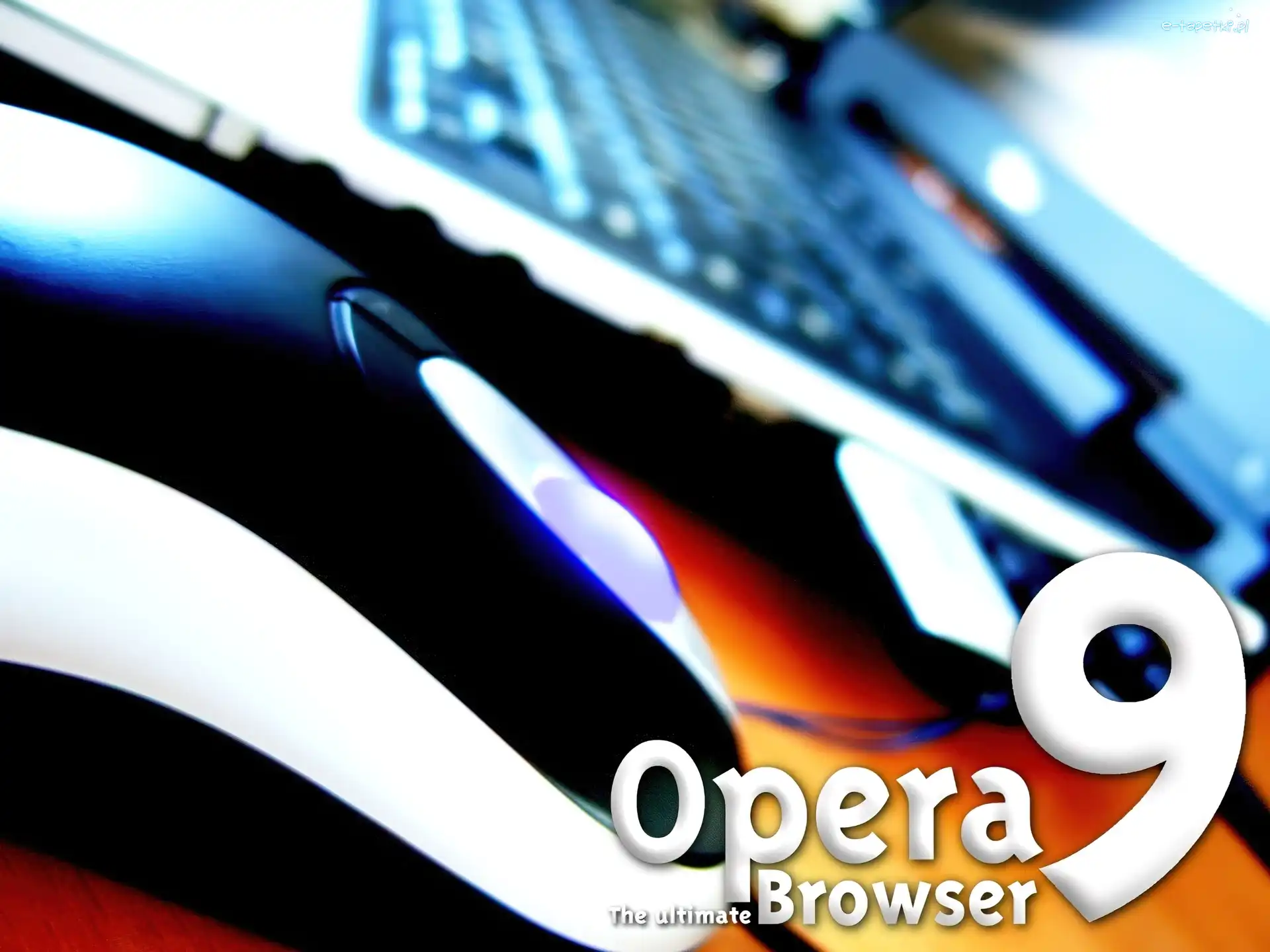 klawiatura, Opera, myszka, laptop
