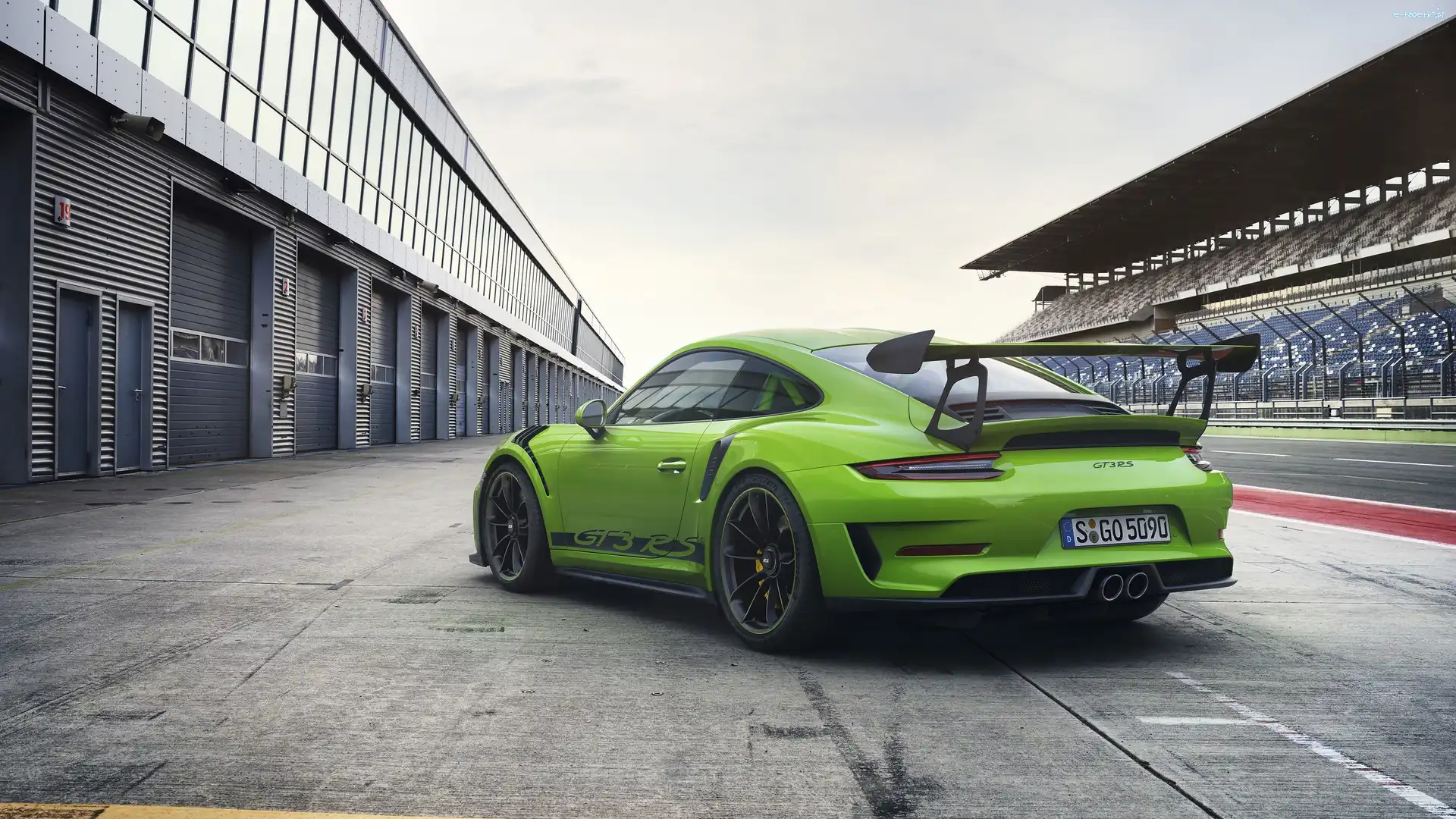 Porsche 911 GT3 RS, Bok, Tył, Zielone