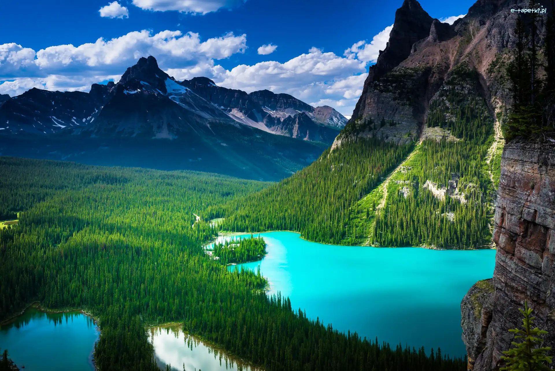Kanada, Chmury, Jezioro O Hara, Lasy, Góry Canadian Rockies, Prowincja Kolumbia Brytyjska, Park Narodowy Yoho