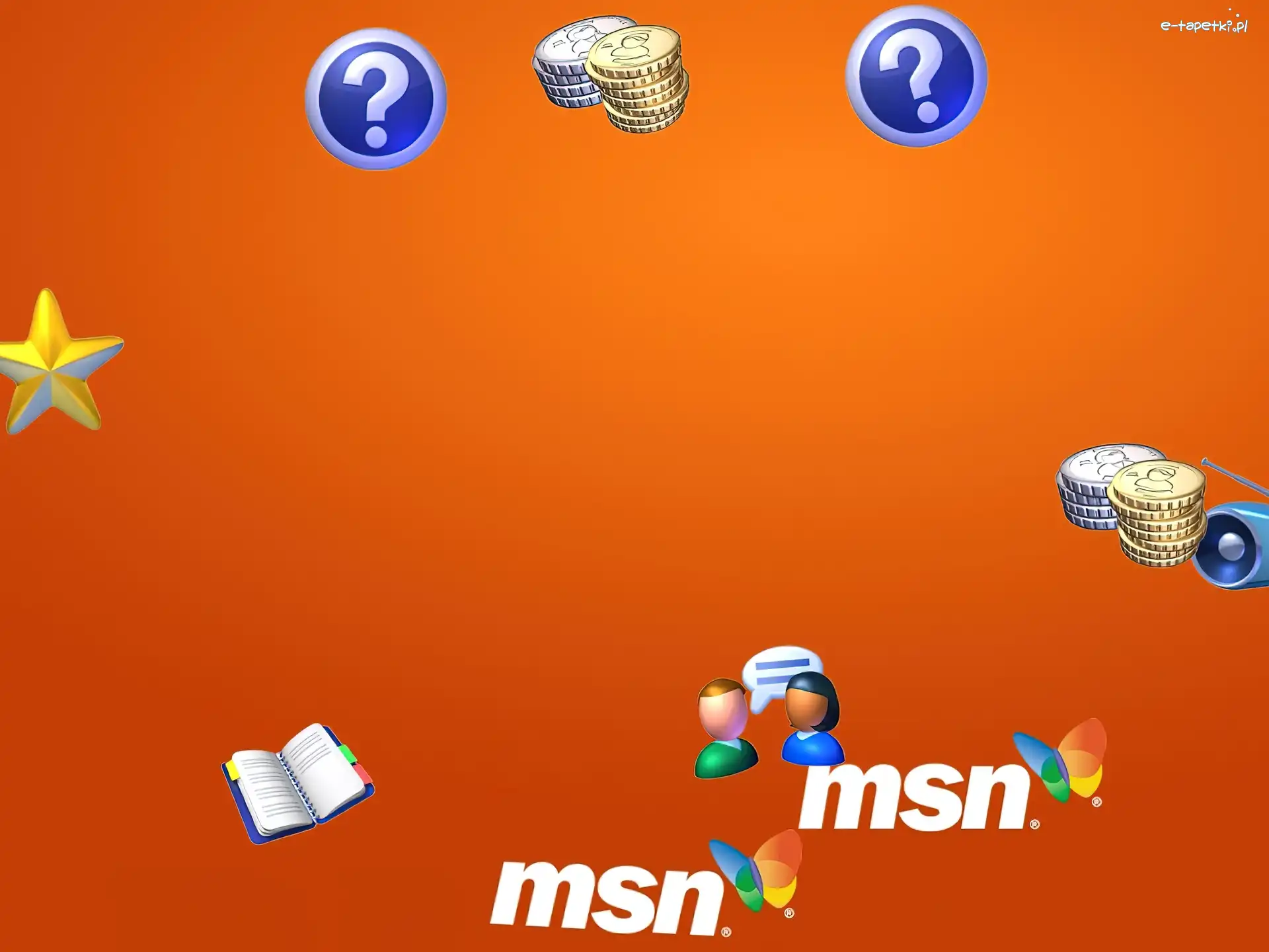 grafika, notes, monety, Programy MSN