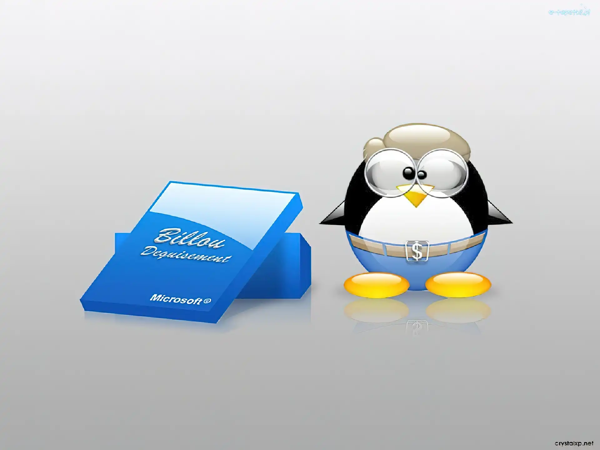 Linux, okulary, grafika, pingwin