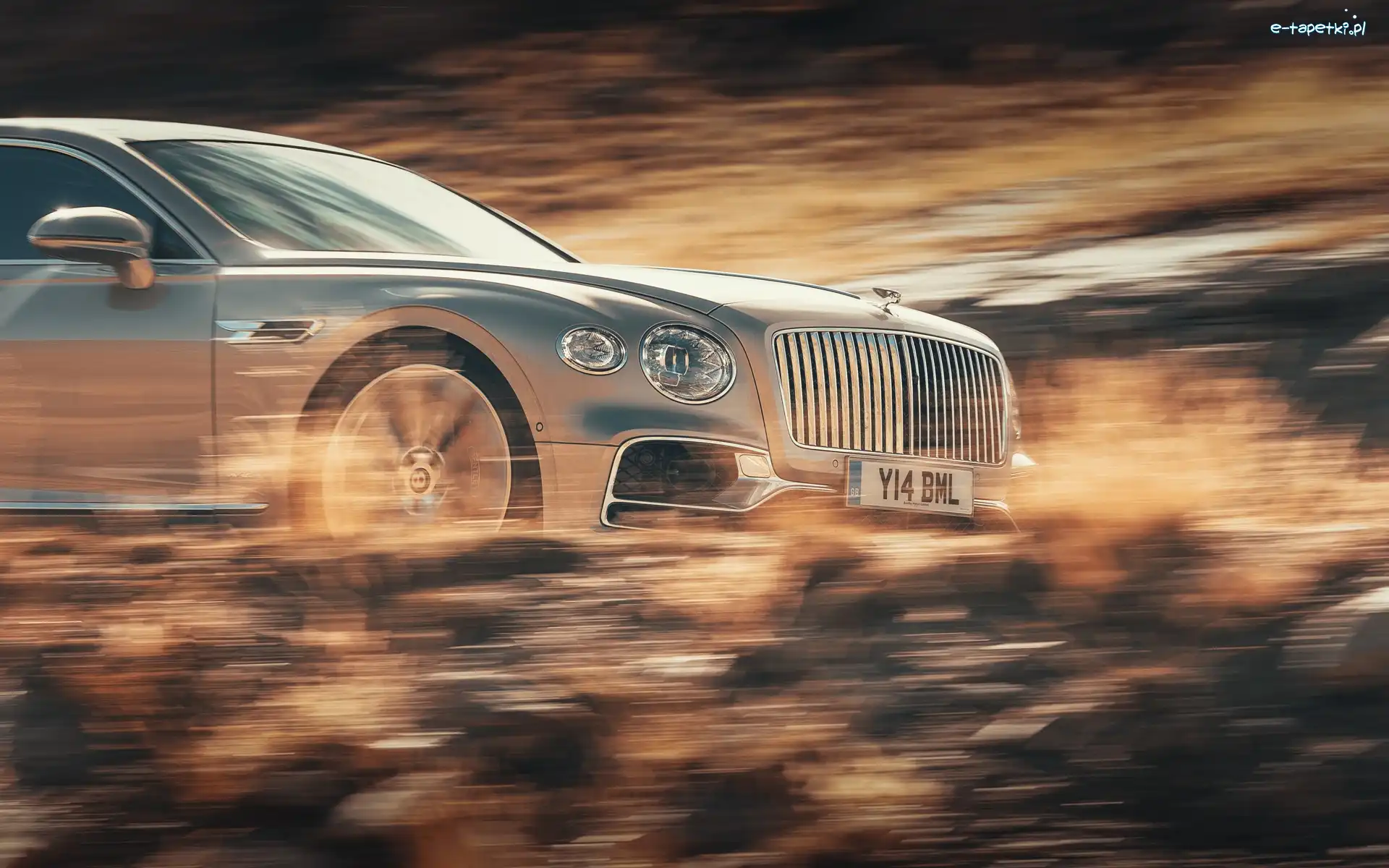 Bentley Continental Flying Spur, Przód, Limuzyna, Tło, Rozmyte