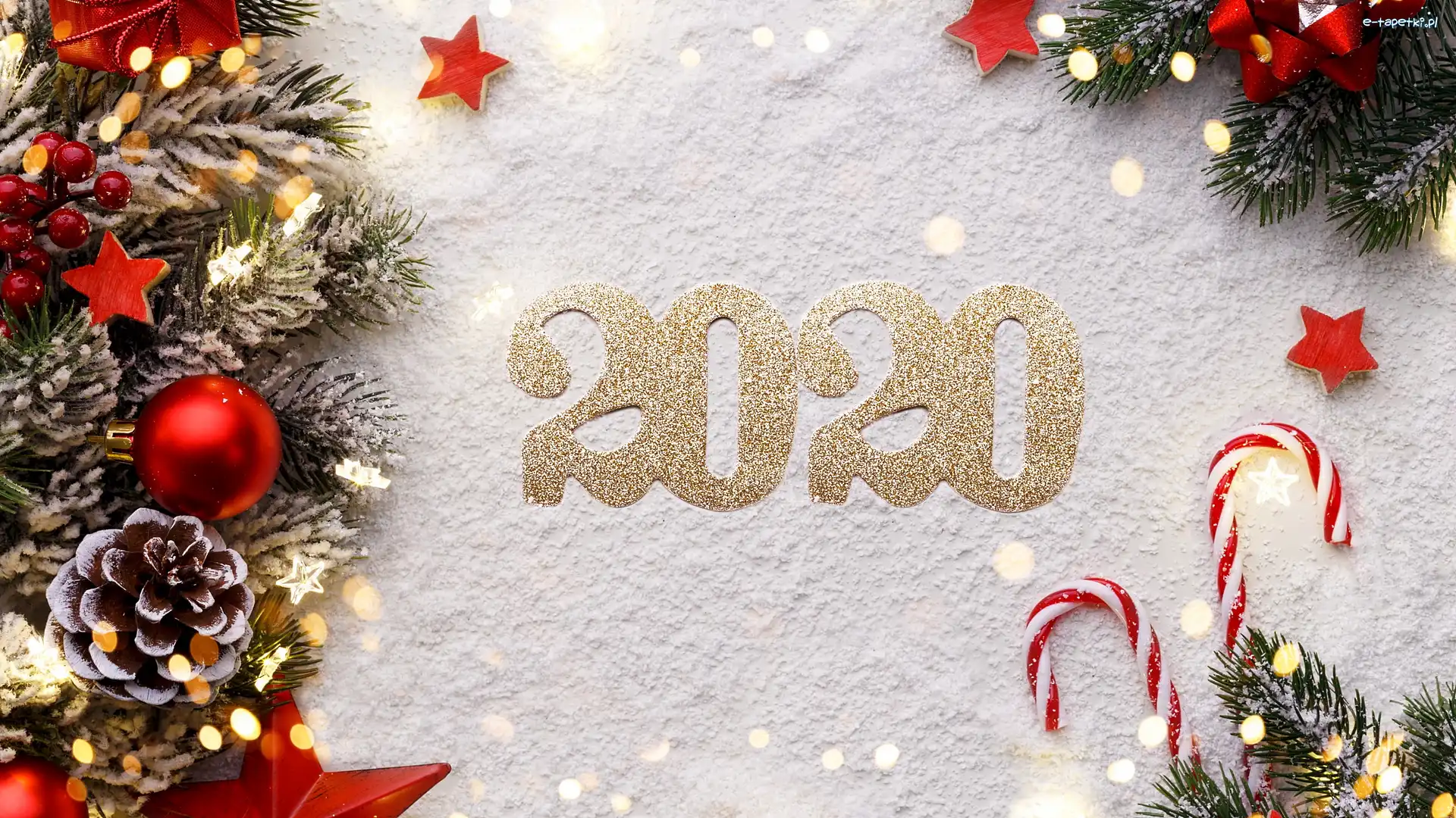 Sztuczny, Gałązki, 2020, Rok, Lizaki, Śnieg, Nowy, Ozdobione