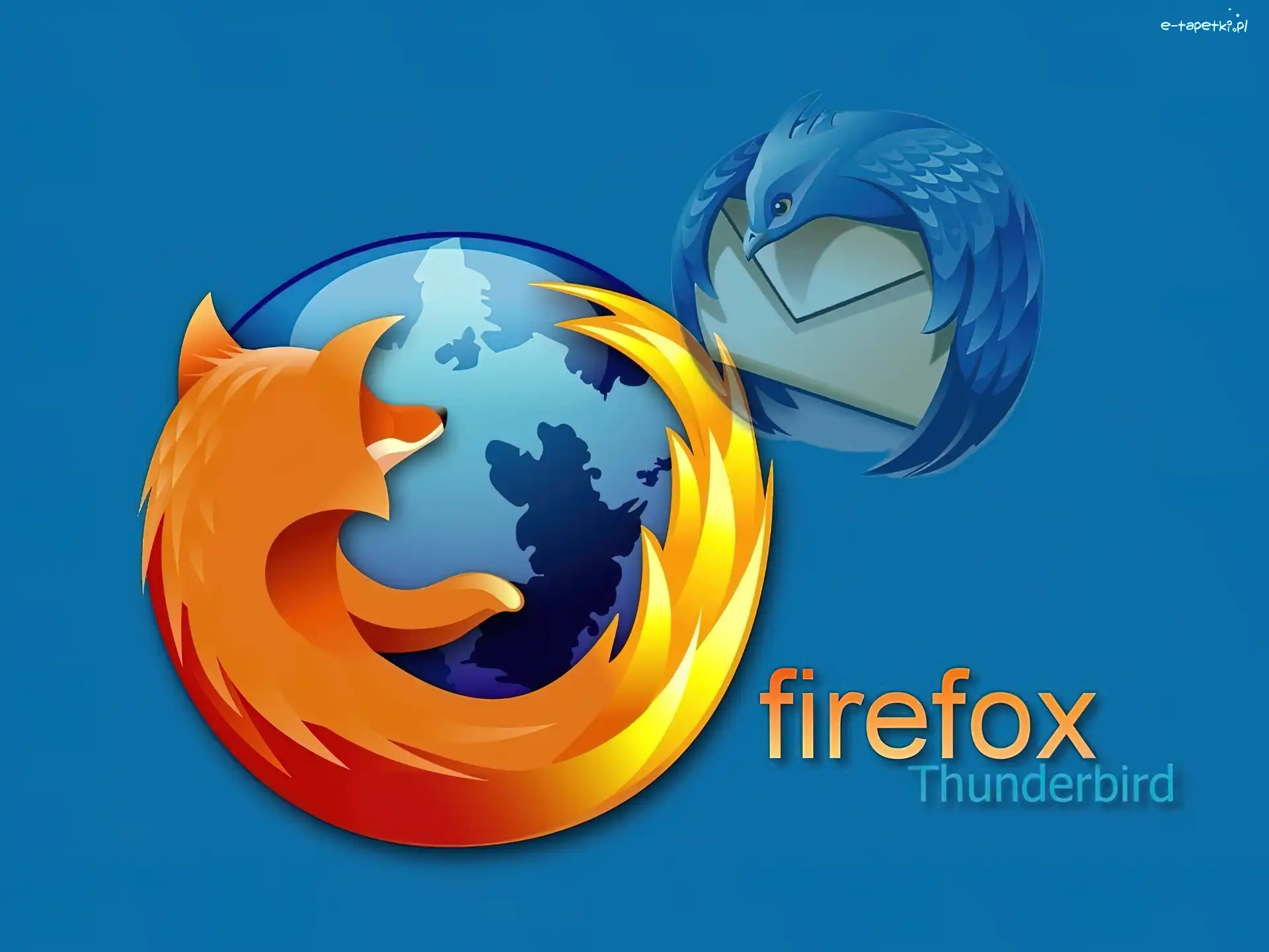 ziemia, ptak, koperta, FireFox, grafika, lis