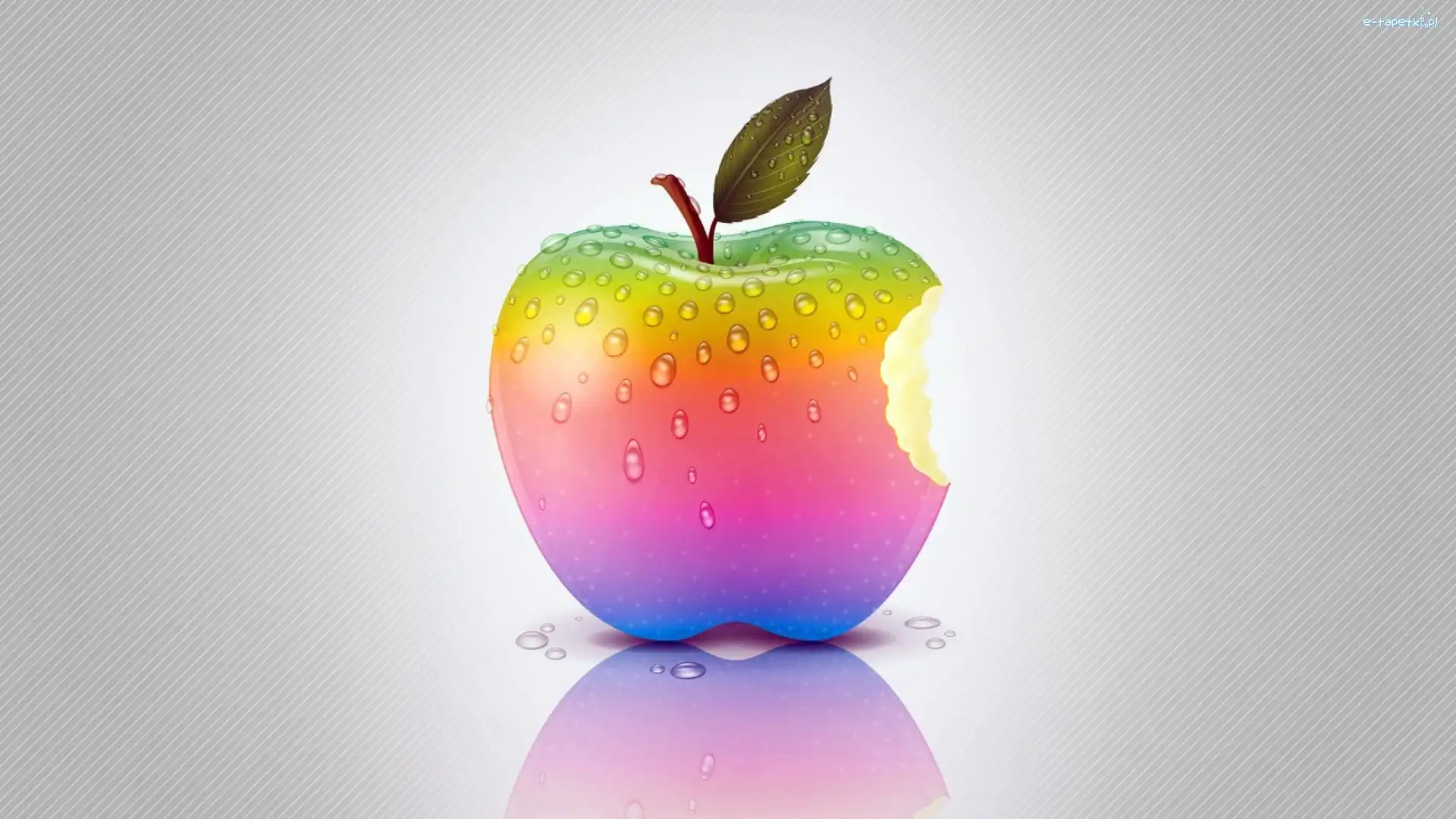 Krople, Jabłko, Tęczowe, Wody, Apple, Logo