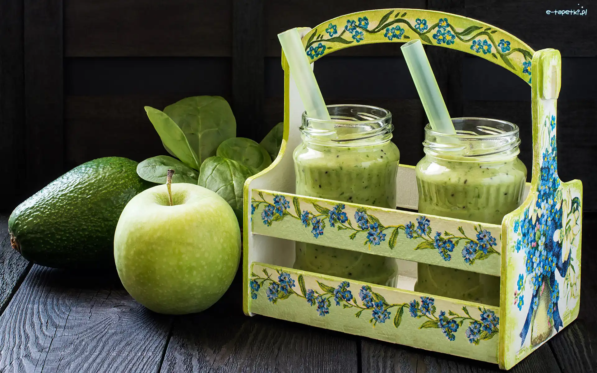 Smoothie, Bazylia, Napój, Słoiki, Awokado, Jabłko
