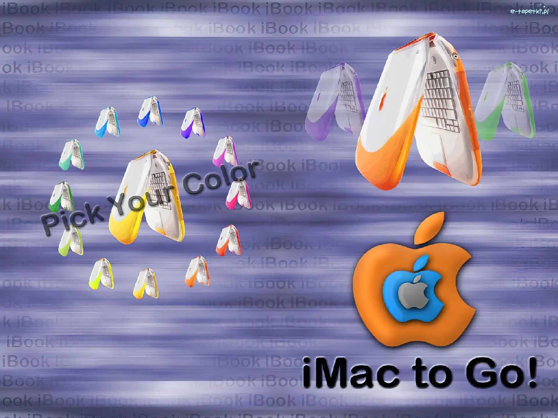 grafika, laptop, jabłko, Apple