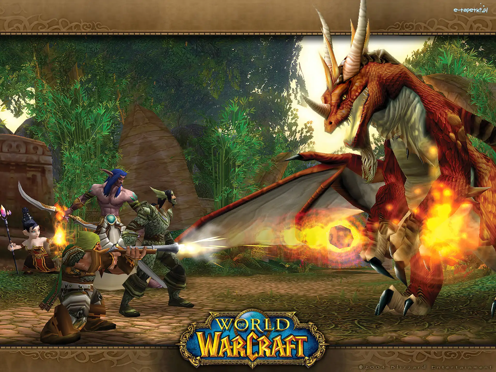 fantasy, smok, walka, grafika, postacie, World Of Warcraft