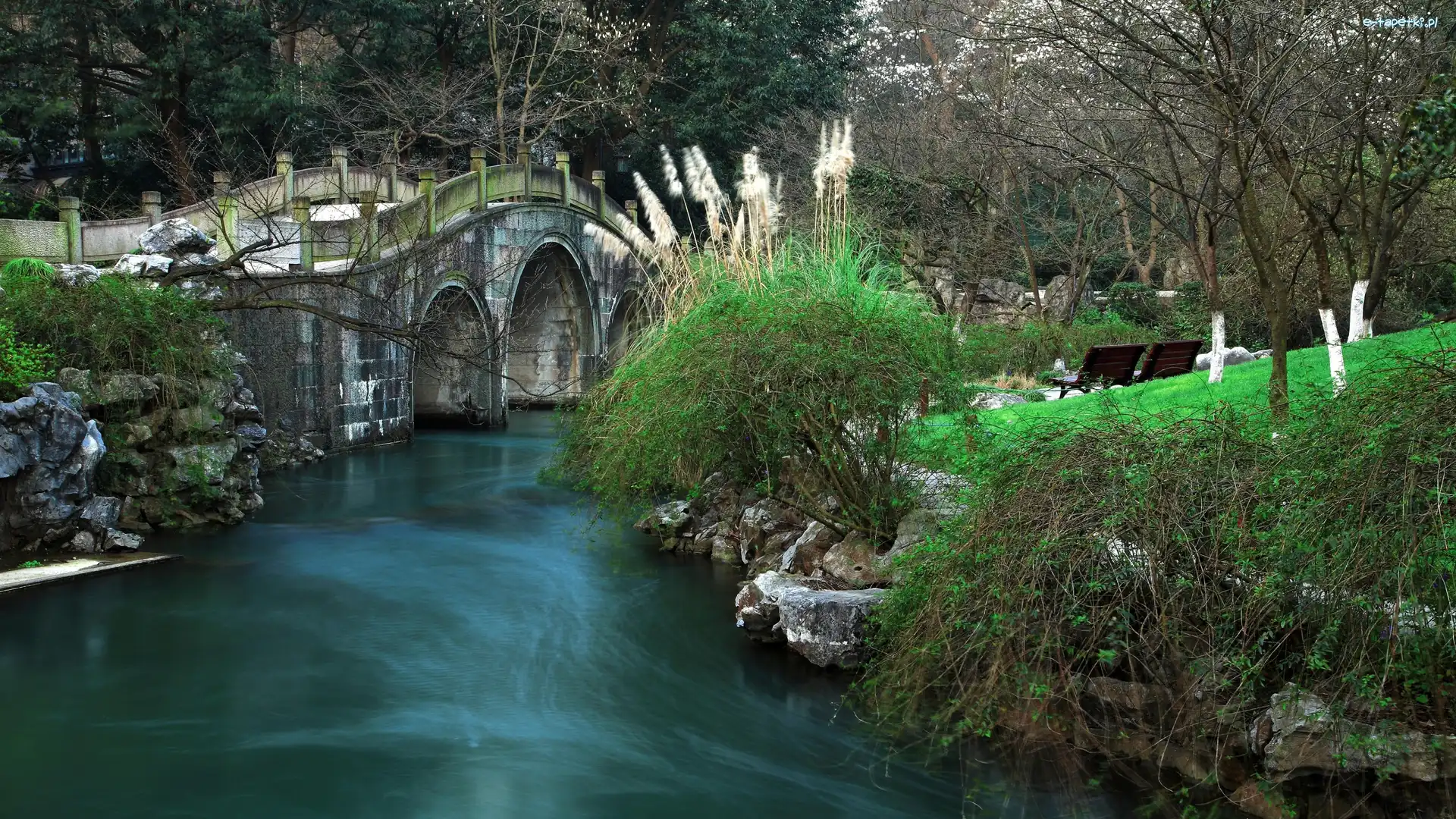 Chiny, Most, Taiziwan Park, Rzeka, Park, Hangzhou, Bay Park Prince
