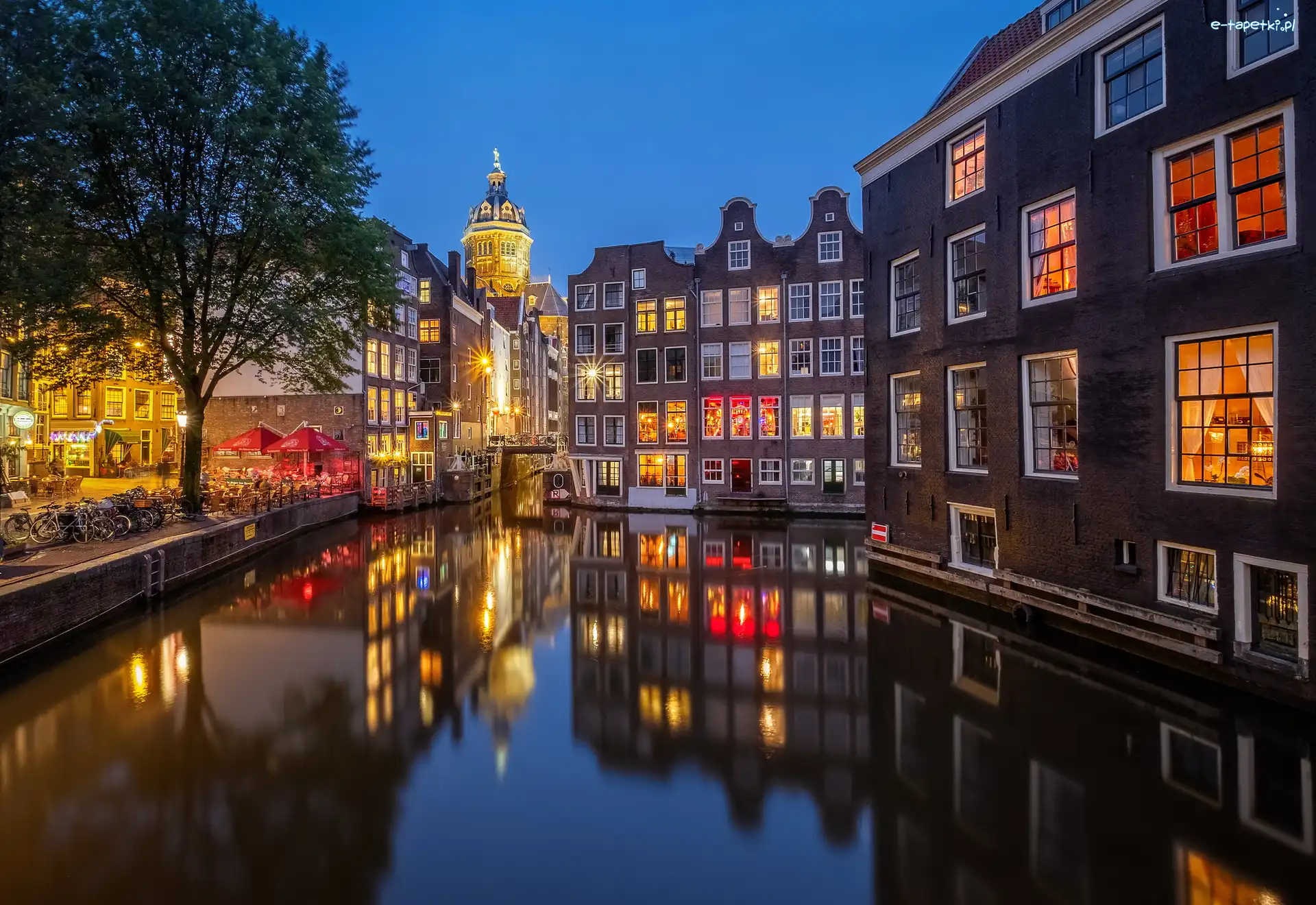 Kanał, Holandia, Amsterdam, Domy