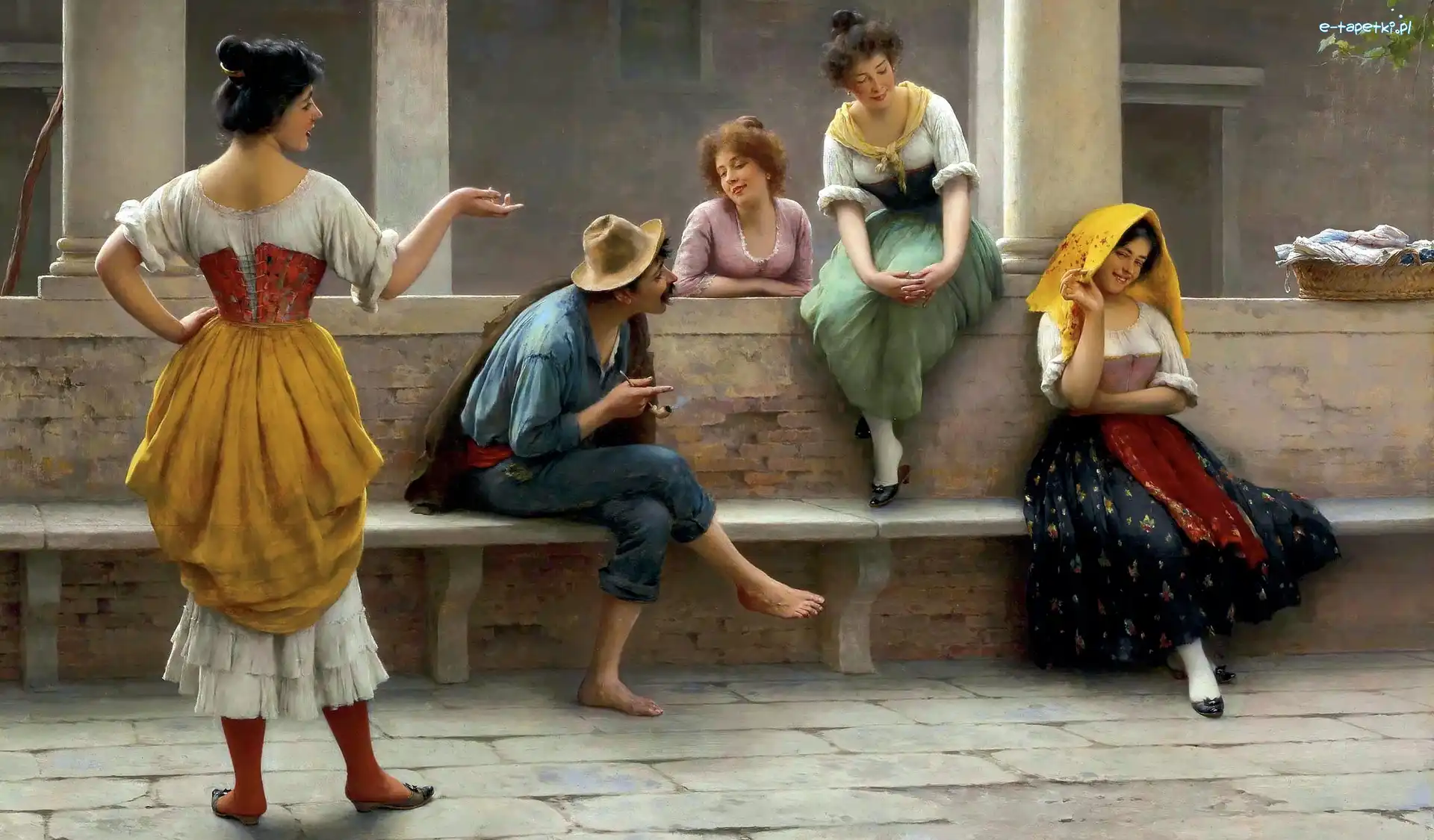 Kobiety, Malarstwo, Mężczyzna, Eugene de Blaas, Obraz