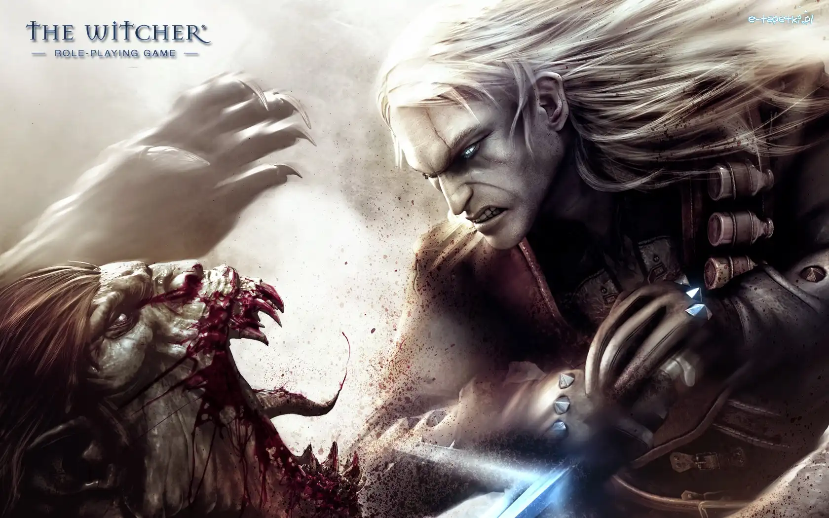 zęby, potwór, kły, krew, mężczyzna, The Witcher