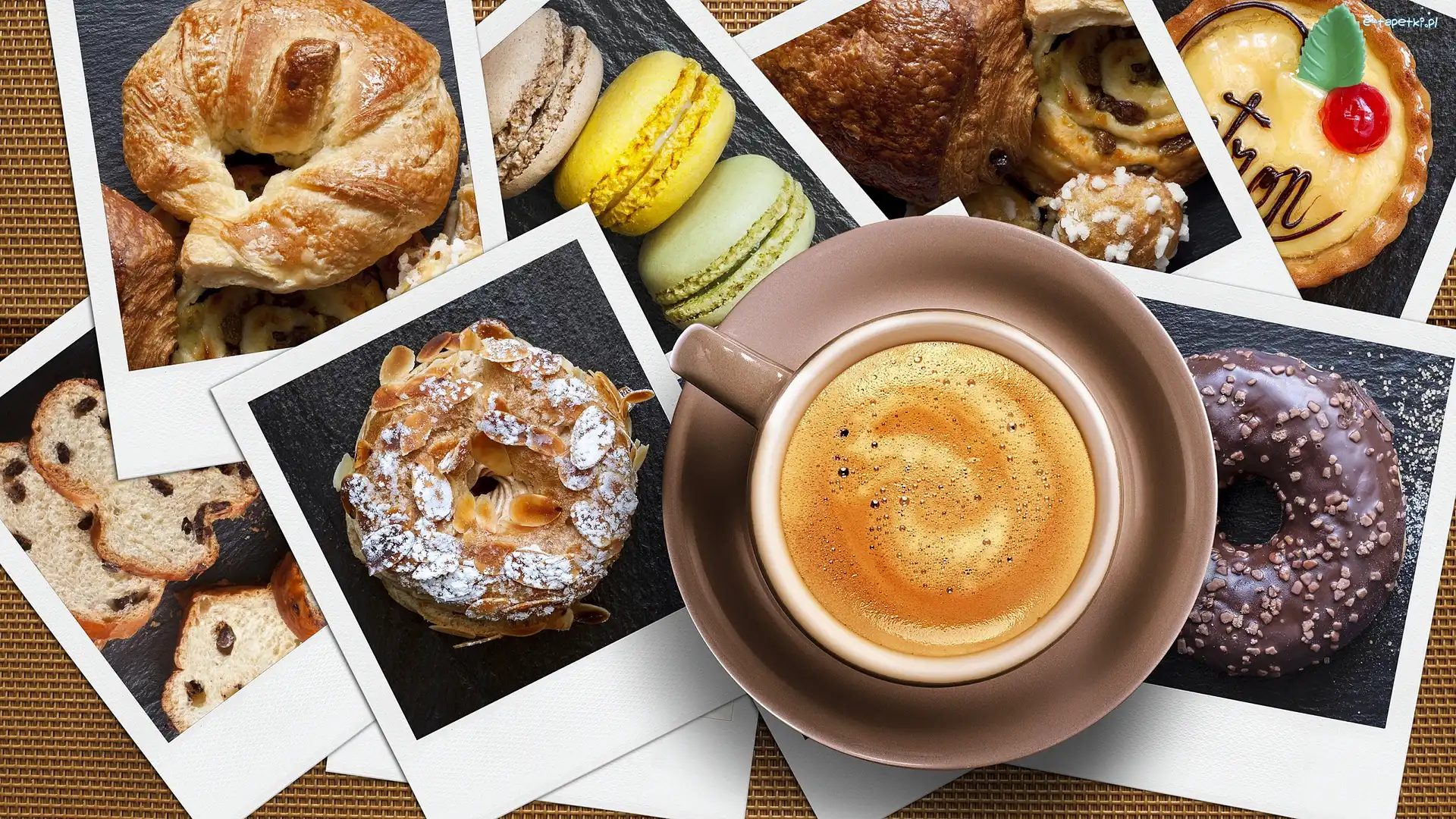 Kubek, Cappuccino, Kawa, Ciastka, Zdjęcia