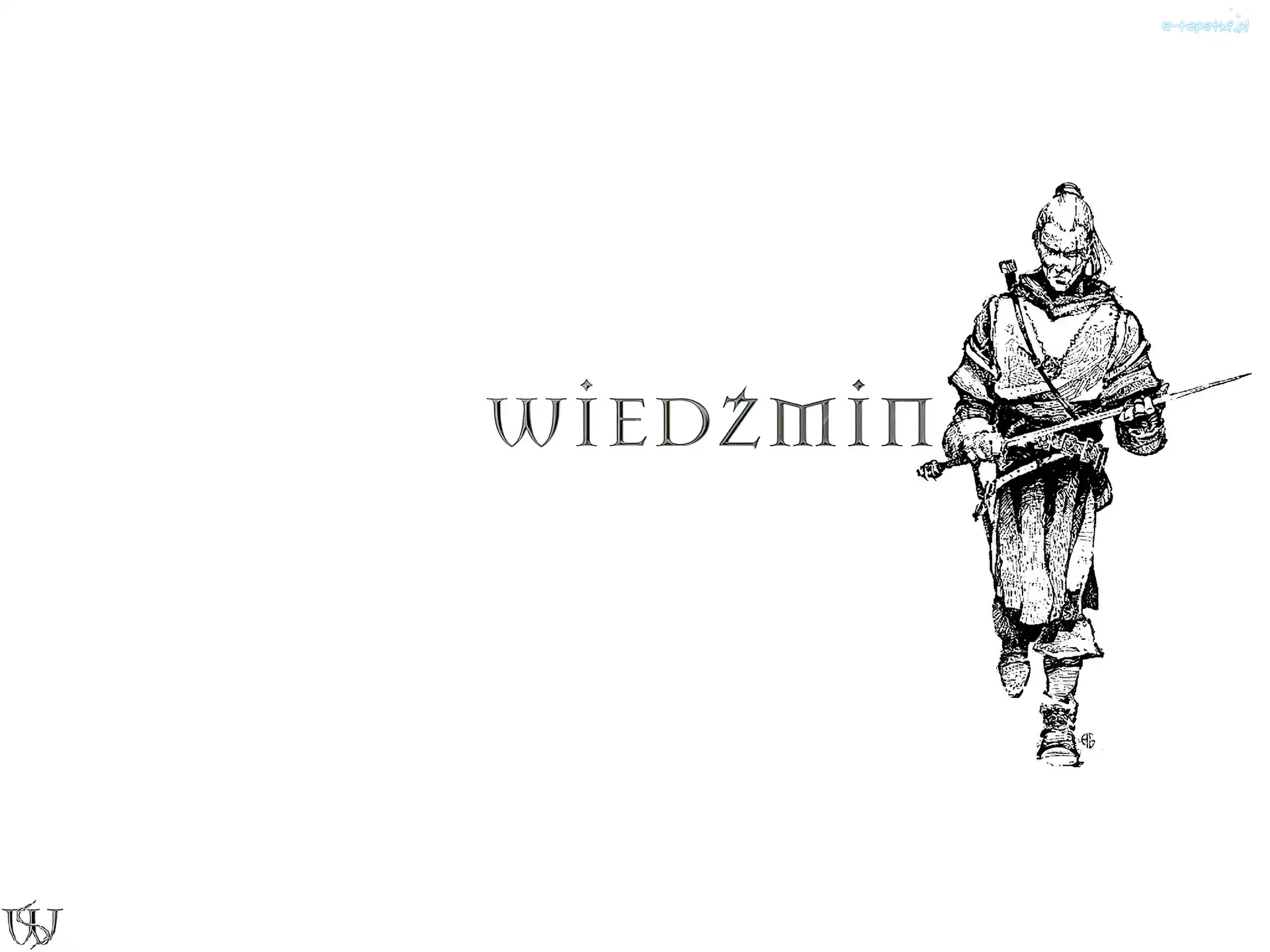 szkic, miecz, mężczyzna, The Witcher