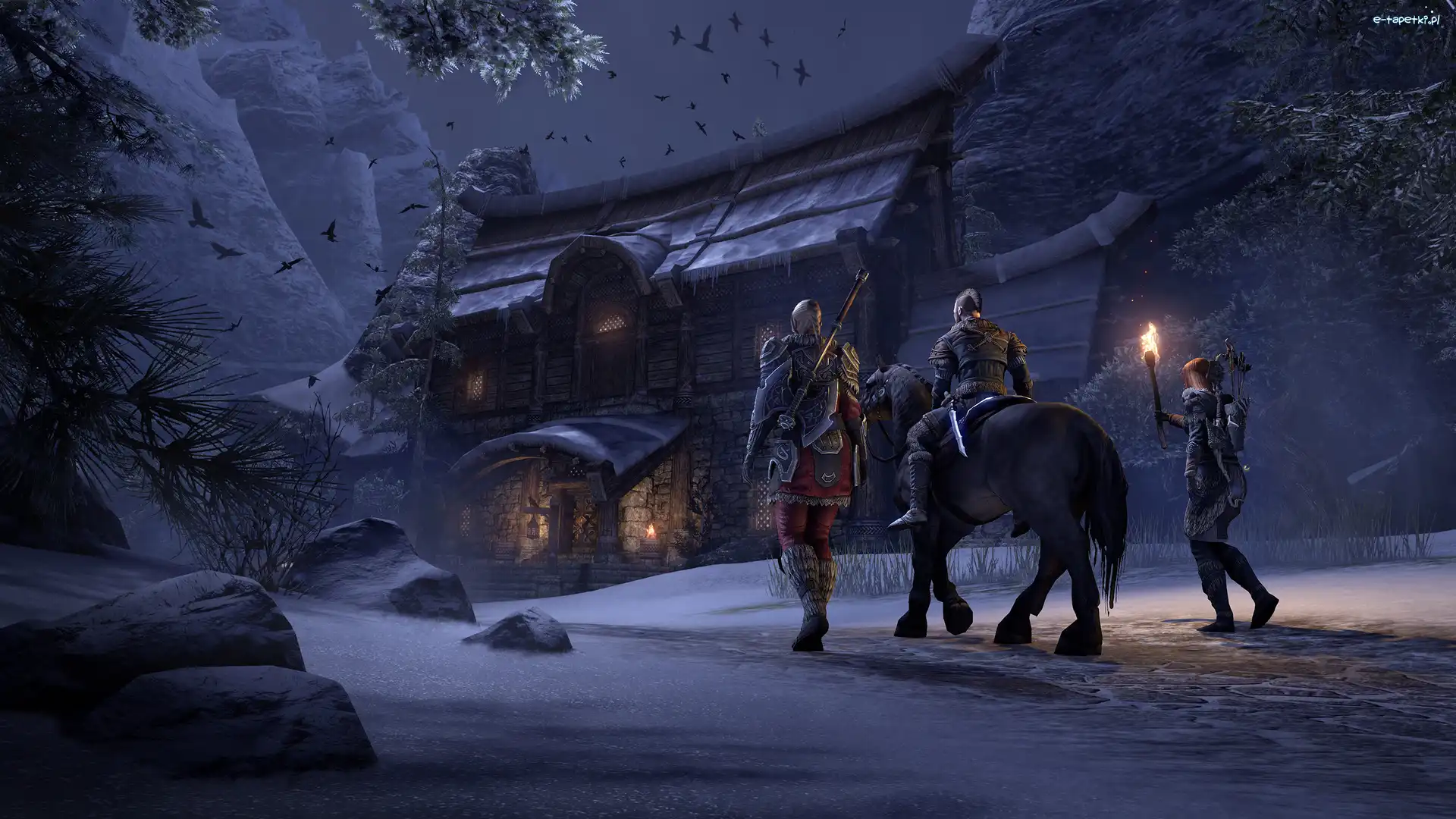 Góry, Wojownicy, Dom, Noc, The Elder Scrolls Online Greymoor, Gra
