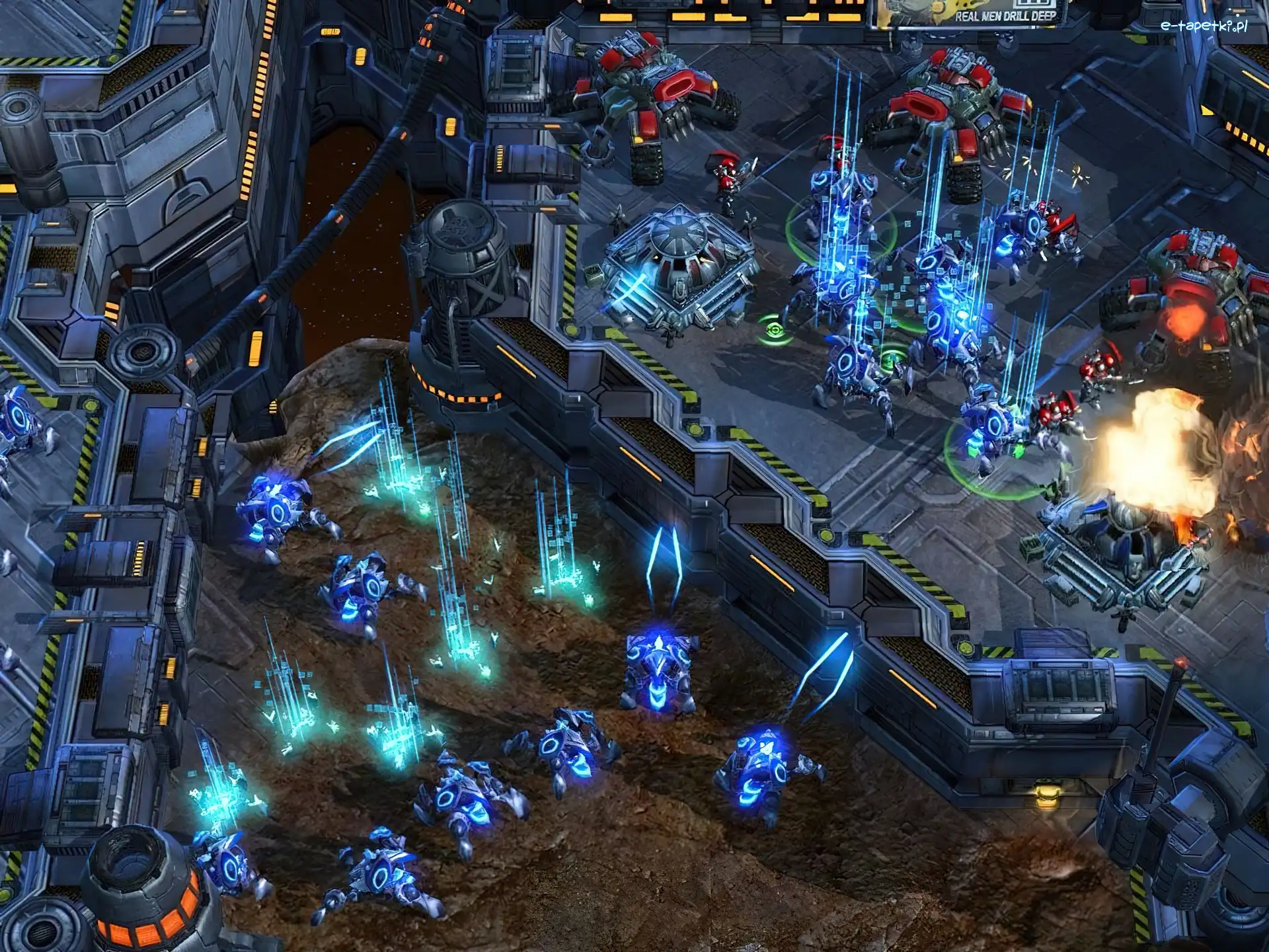 miasto, laser, roboty, Starcraft 2