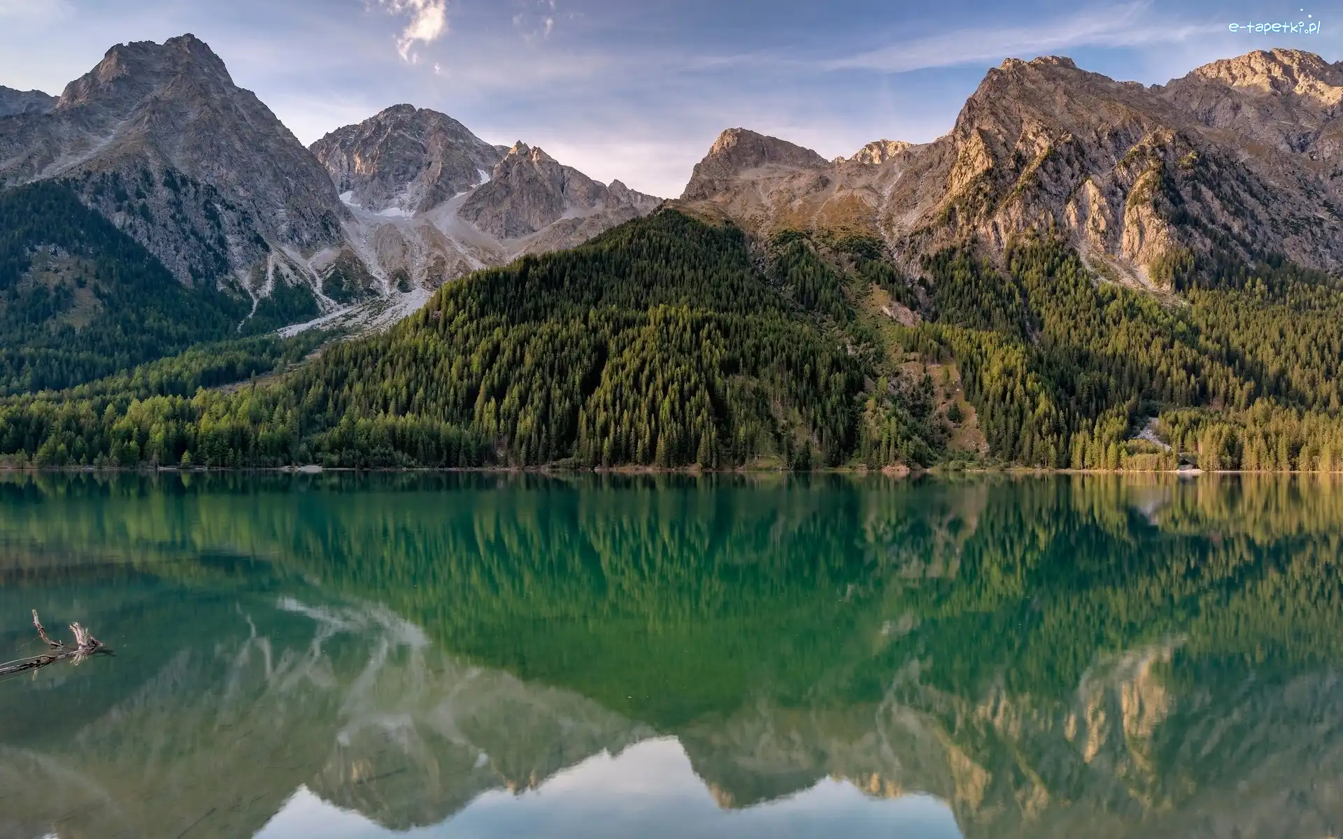 Góry, Lasy, Jezioro, Odbicie, Drzewa