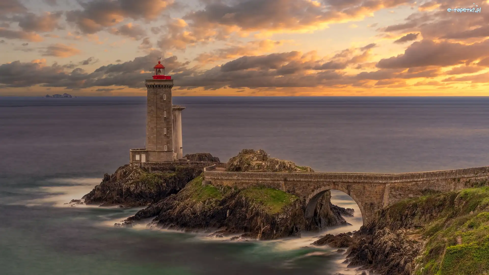 Francja, Morze, Droga, Most, Latarnia morska Phare du Petit Minou, Bretania, Gmina Plouzane