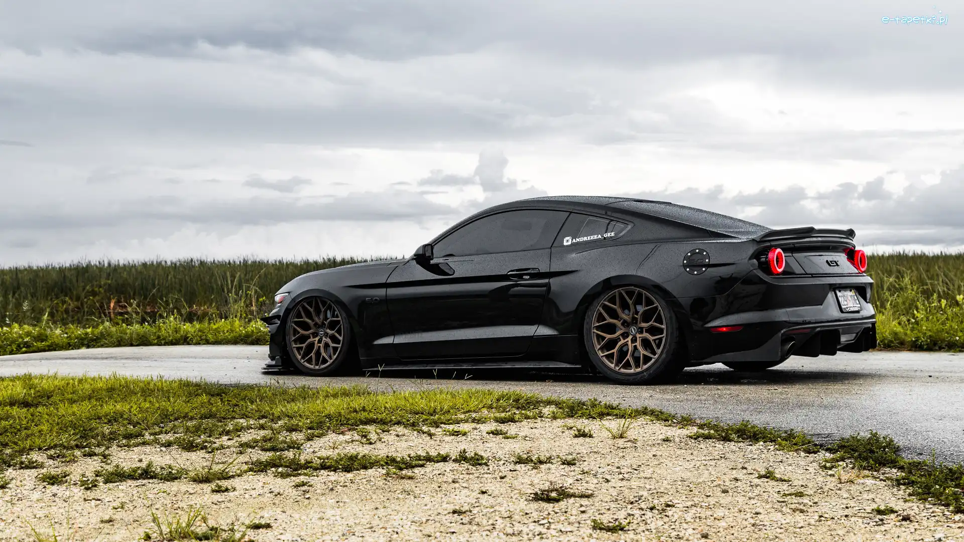 Bok, Ford Mustang, Czarny