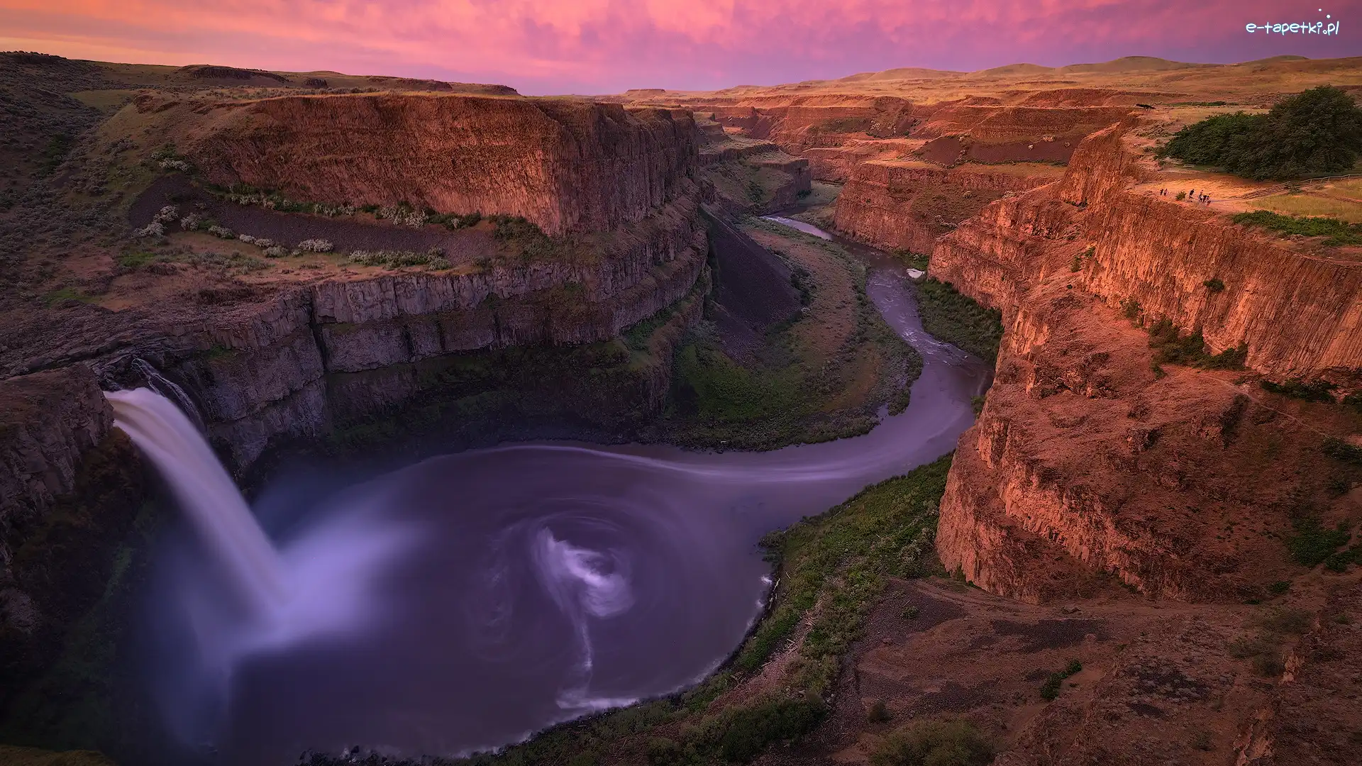 Wodospad, Stan Waszyngton, Skały, Palouse River, Wyżyna Kolumbii, Palouse Falls, Rzeka, Stany Zjednoczone
