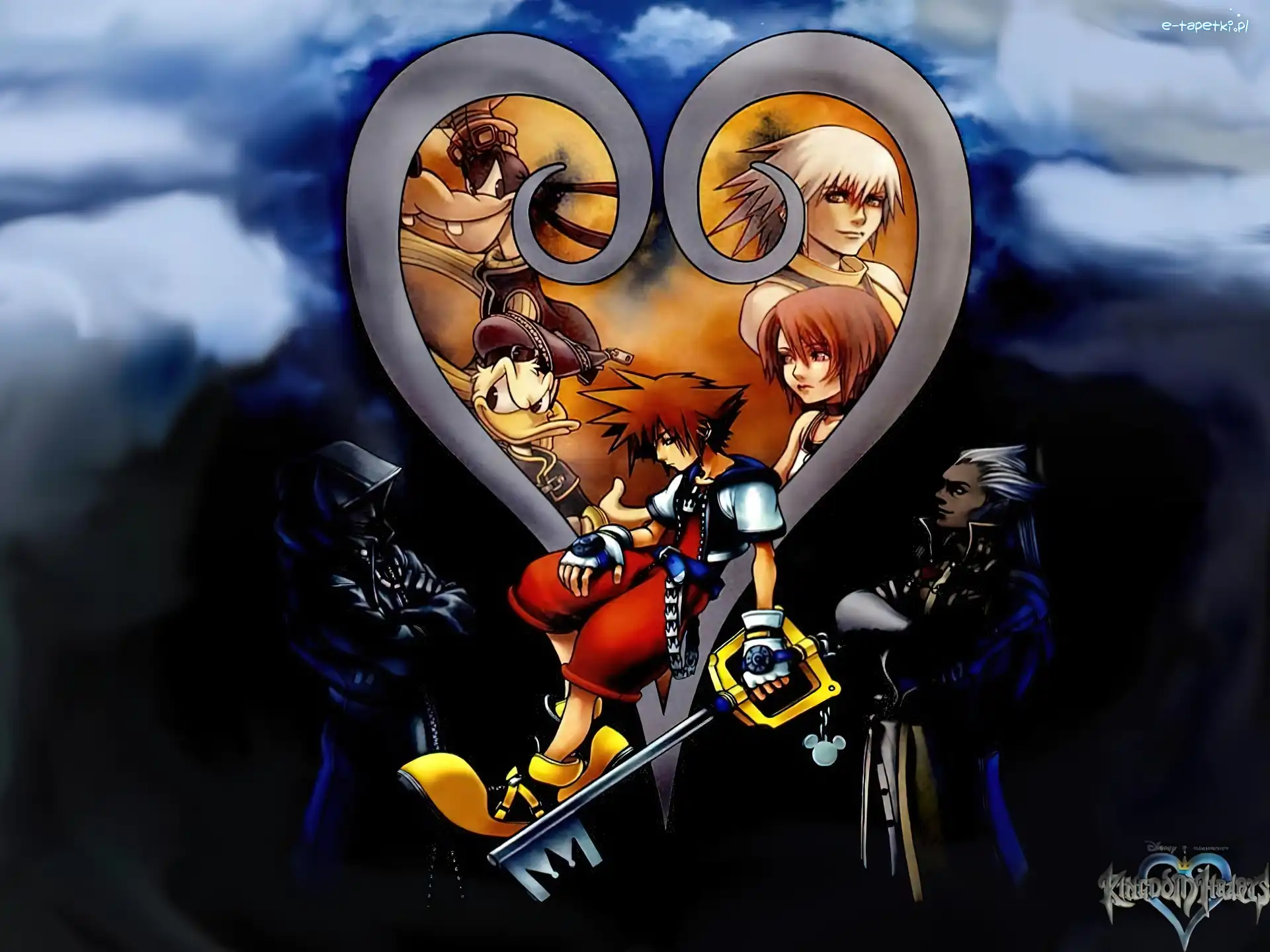 duck, serce, klucz, postacie, Kingdom Hearts, donald, goofy