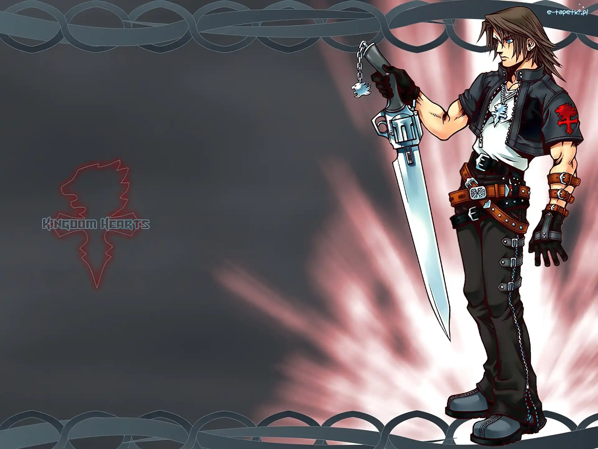 Kingdom Hearts, mężczyzna, postać, nóż, rewolwer