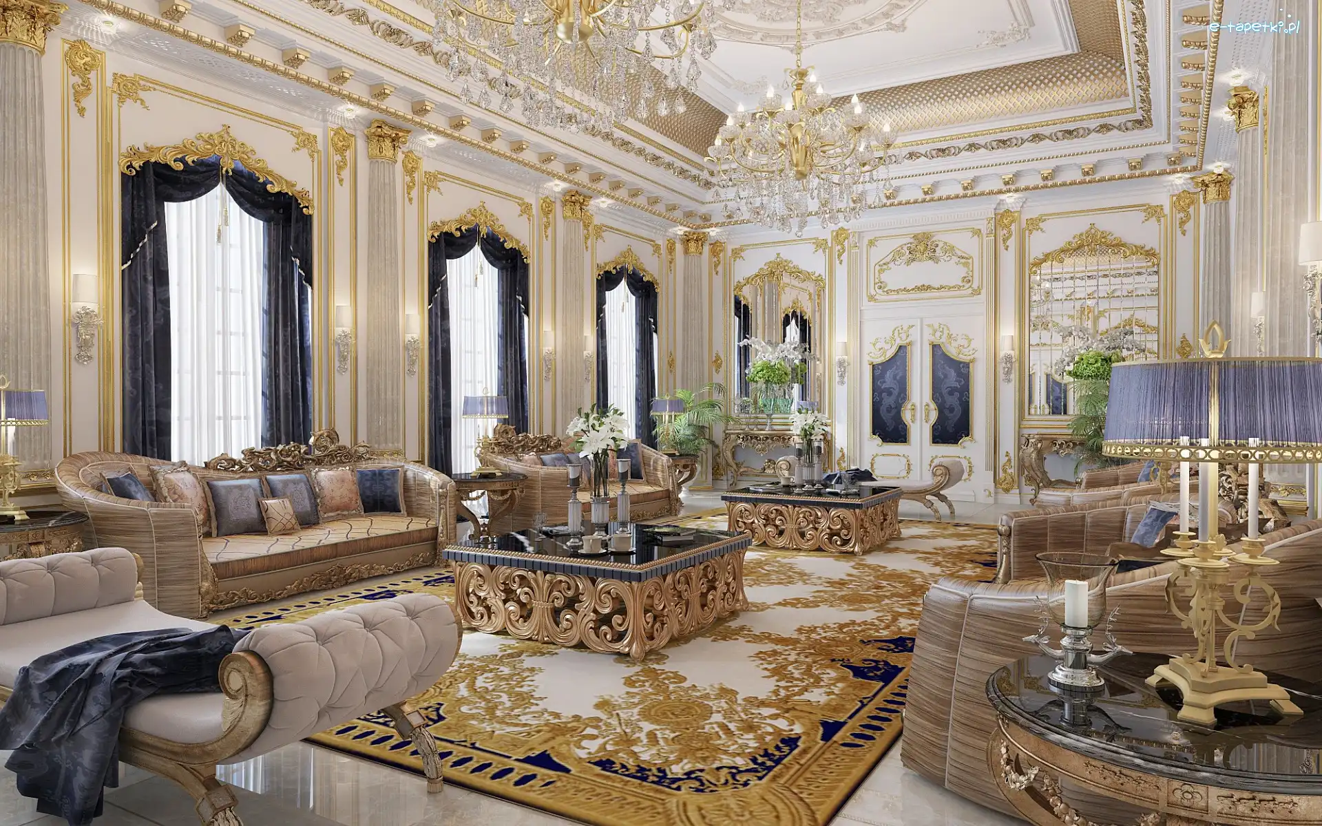 Dywan, Kanapa, Sofa, Salon, Stylowy, Okna, Żyrandol
