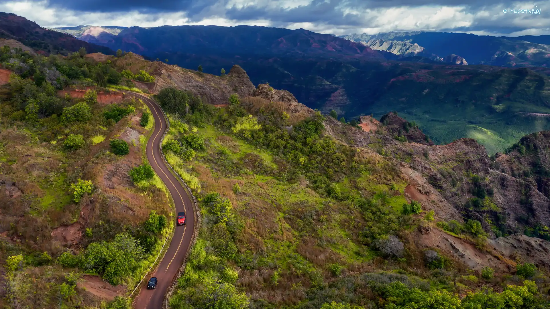 Stany Zjednoczone, Góry, Droga, Wielki Kanion Pacyfiku, Kanion Waimea, Hawaje, Wyspa Kauai