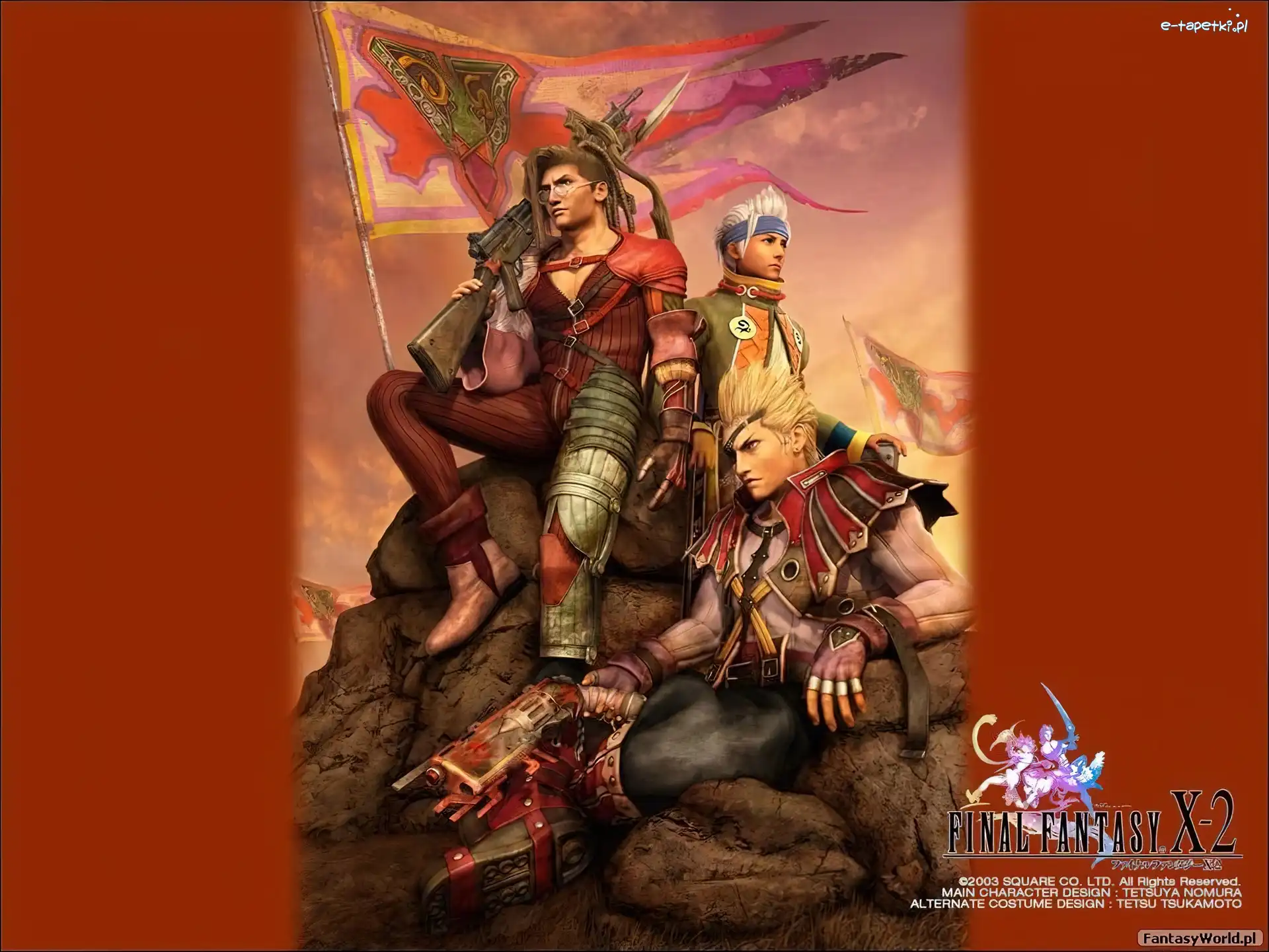 flaga, skała, proporzec, broń, postacie, Final Fantasy