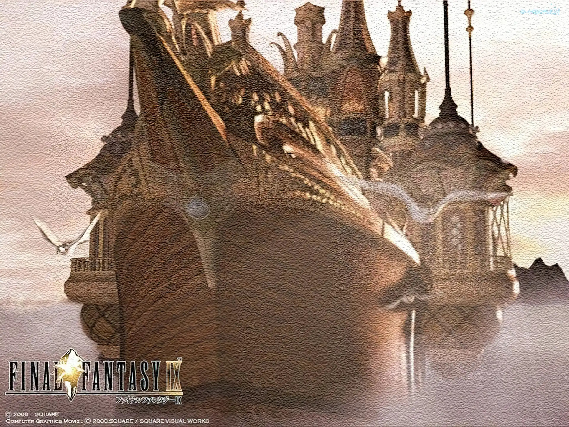 statek, zamek, Final Fantasy