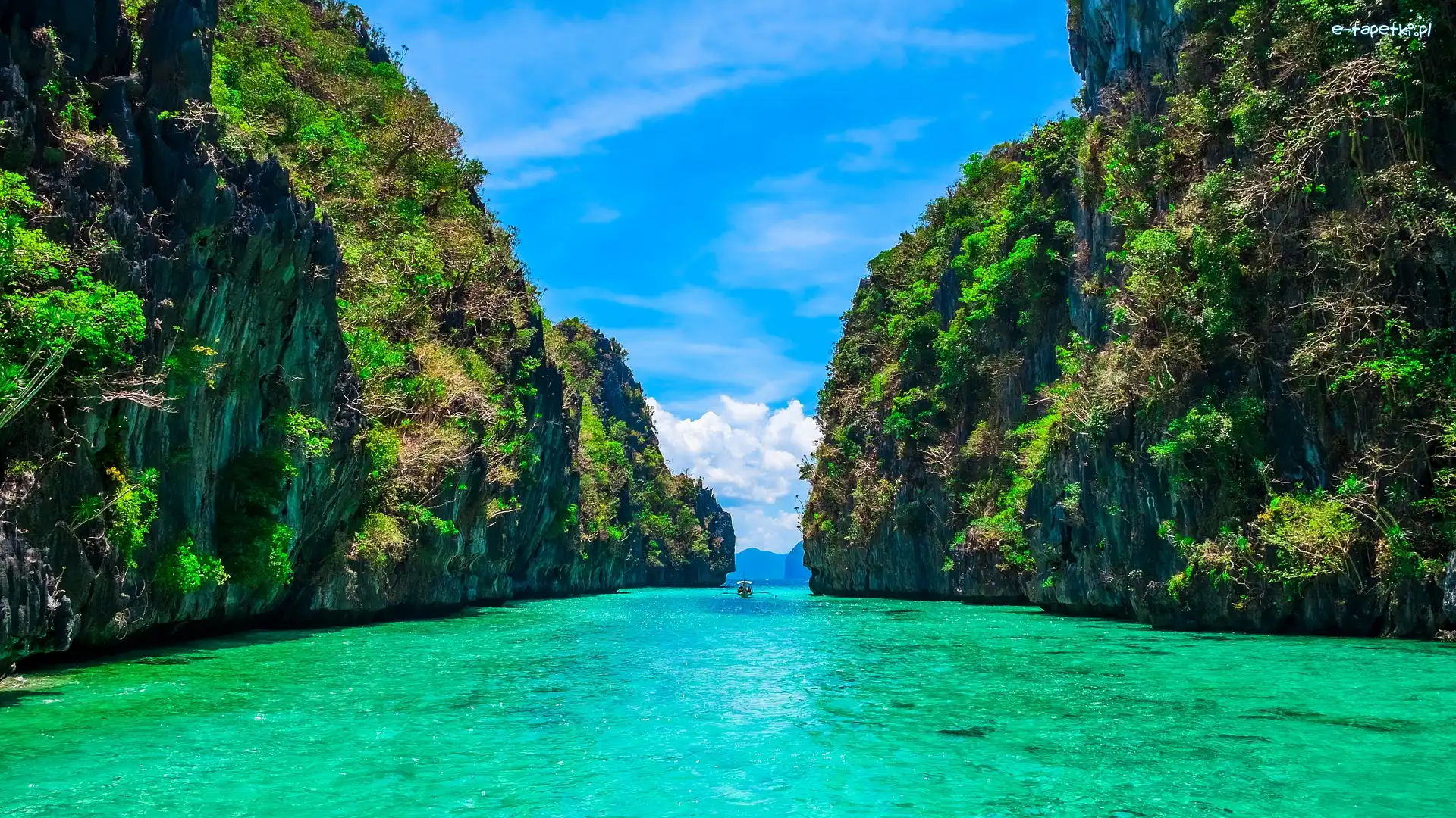 Wyspa Palawan, Zatoka, El Nido, Filipiny, Drzewa, Skały
