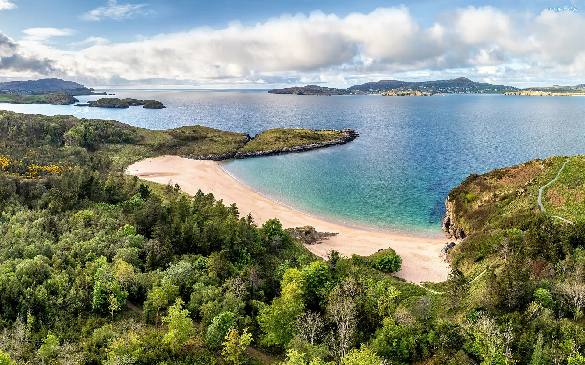 Irlandia, Zatoka, Sheephaven Bay, Wybrzeże, Morze, Hrabstwo Donegal, Plaża